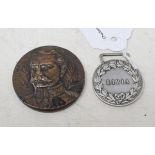 An Italian Libya Campaign Medal 1911-12, and a Lord Kitchener bronze medallion, 1918, by Jules