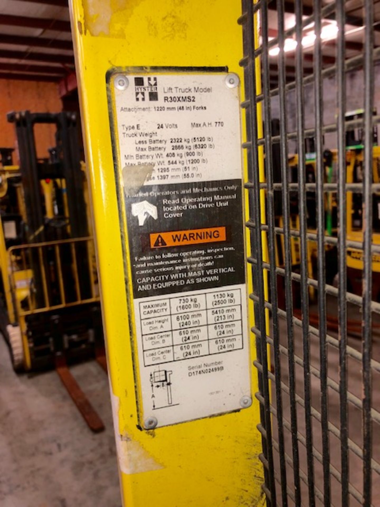 Hyster forklift R30XM52 w/24V battery - Image 6 of 6