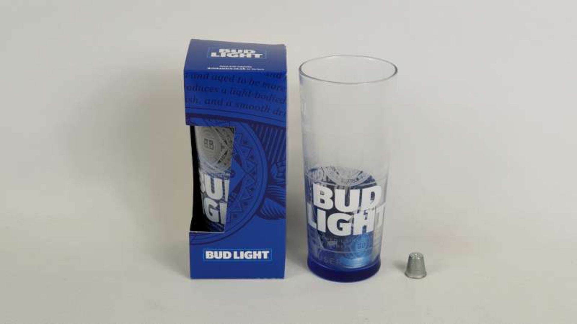 144 X BUD LIGHT PINT GLASSES IN 6 BOXES