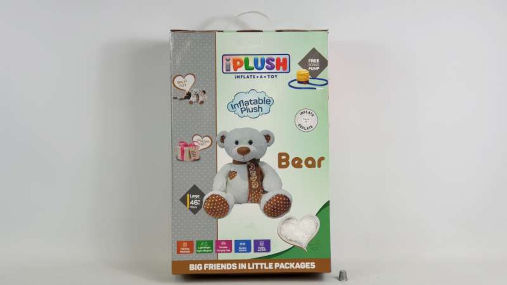 12 X IPLUSH INFLATABLE BEAR SIZE 46" IN 2 BOXES