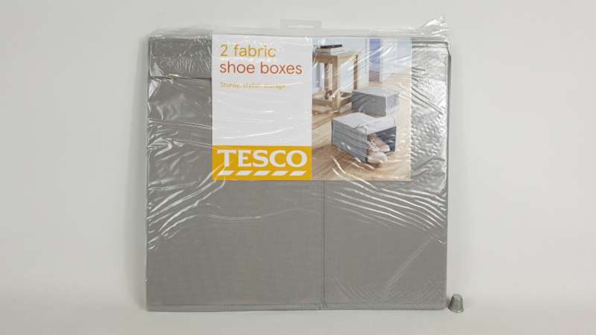 60 X GREY FABRIC SHOE BOXES IN 5 BOXES