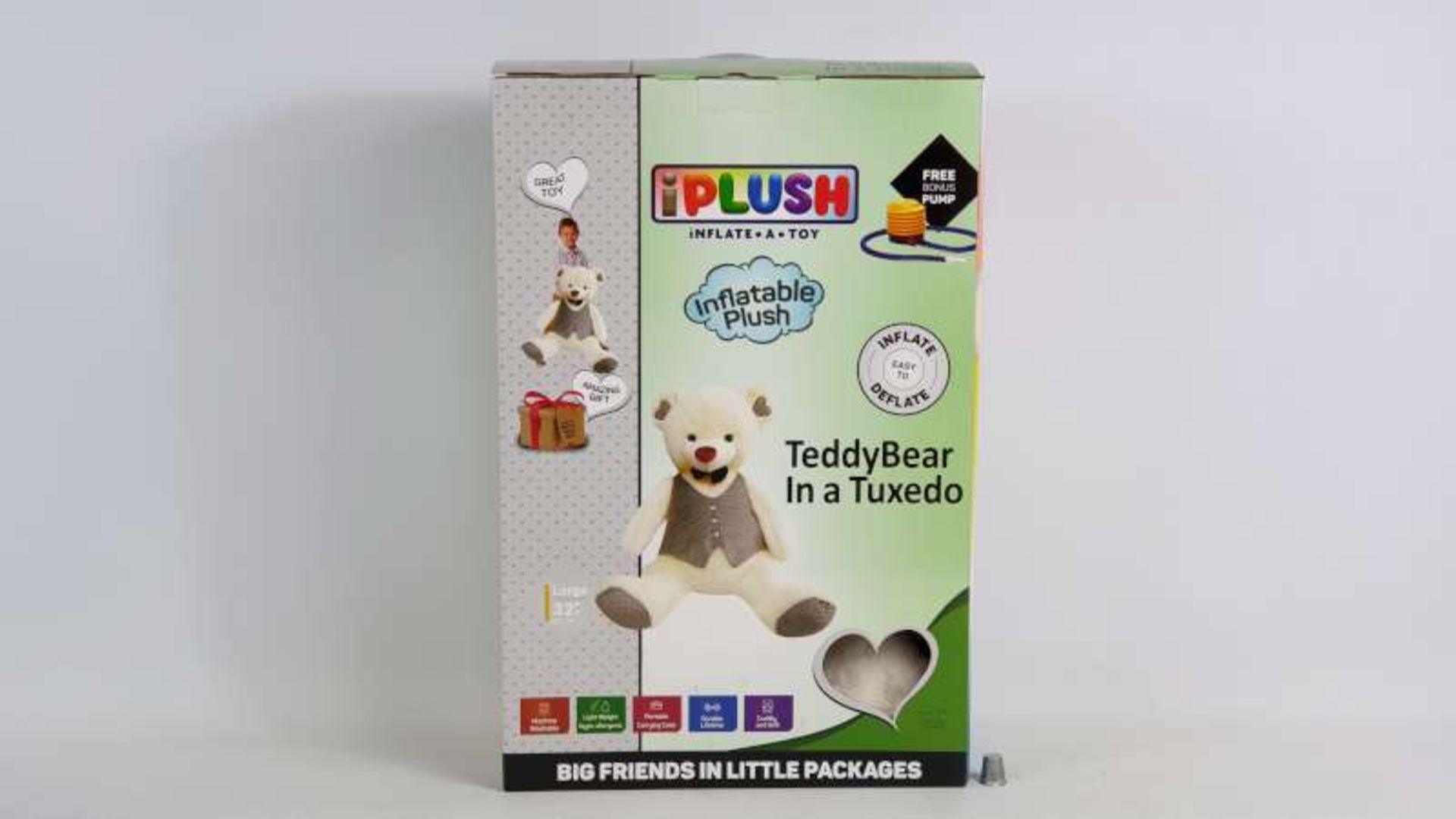 12 X IPLUSH INFLATABLE TEDDY BEAR IN A TUXEDO SIZE 32" IN 2 BOXES