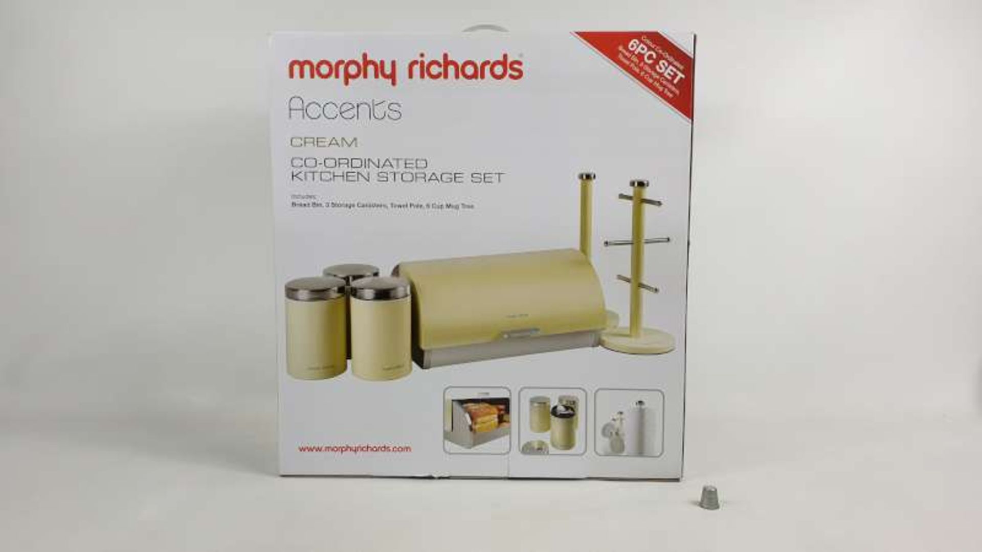 5 X BRAND NEW BOXED MORPHY RICHARDS ACCENTS CREAM COLOURED CO-ORDINATED KITCHE SET EACH SET CONTAINS