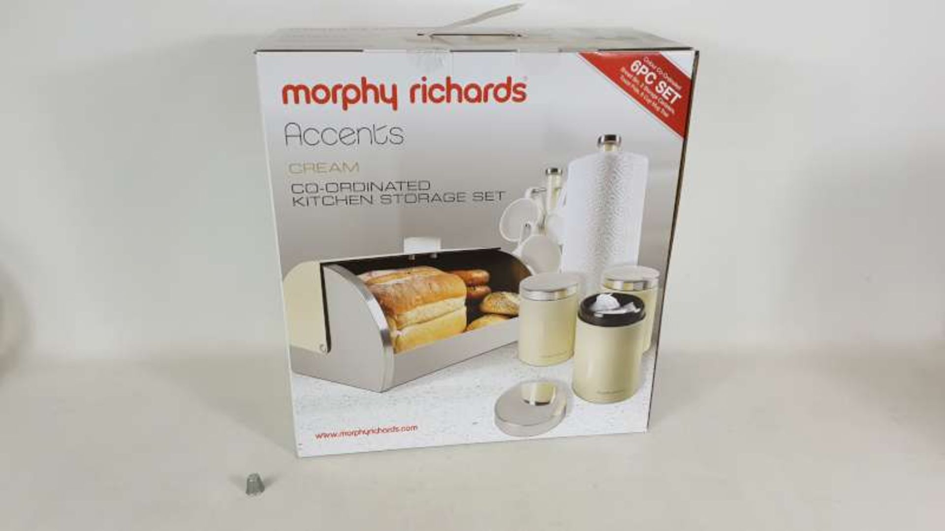5 X BRAND NEW BOXED MORPHY RICHARDS ACCENTS CREAM COLOURED CO ORDINATED KITCHEN STORAGE SETS IN 5