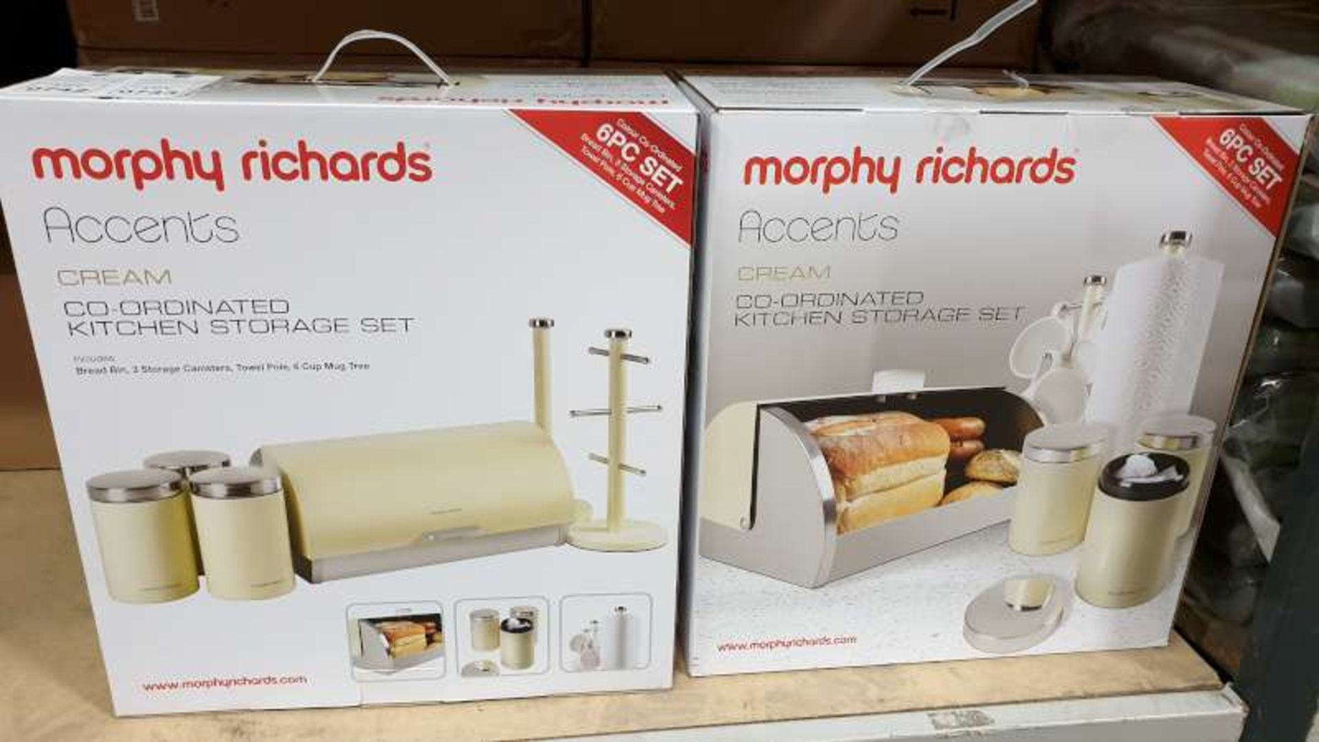 5 X MORPHY RICHARDS CREAM COLOURED ACCENTS CO ORDINATED KITCHEN STORAGE SETS