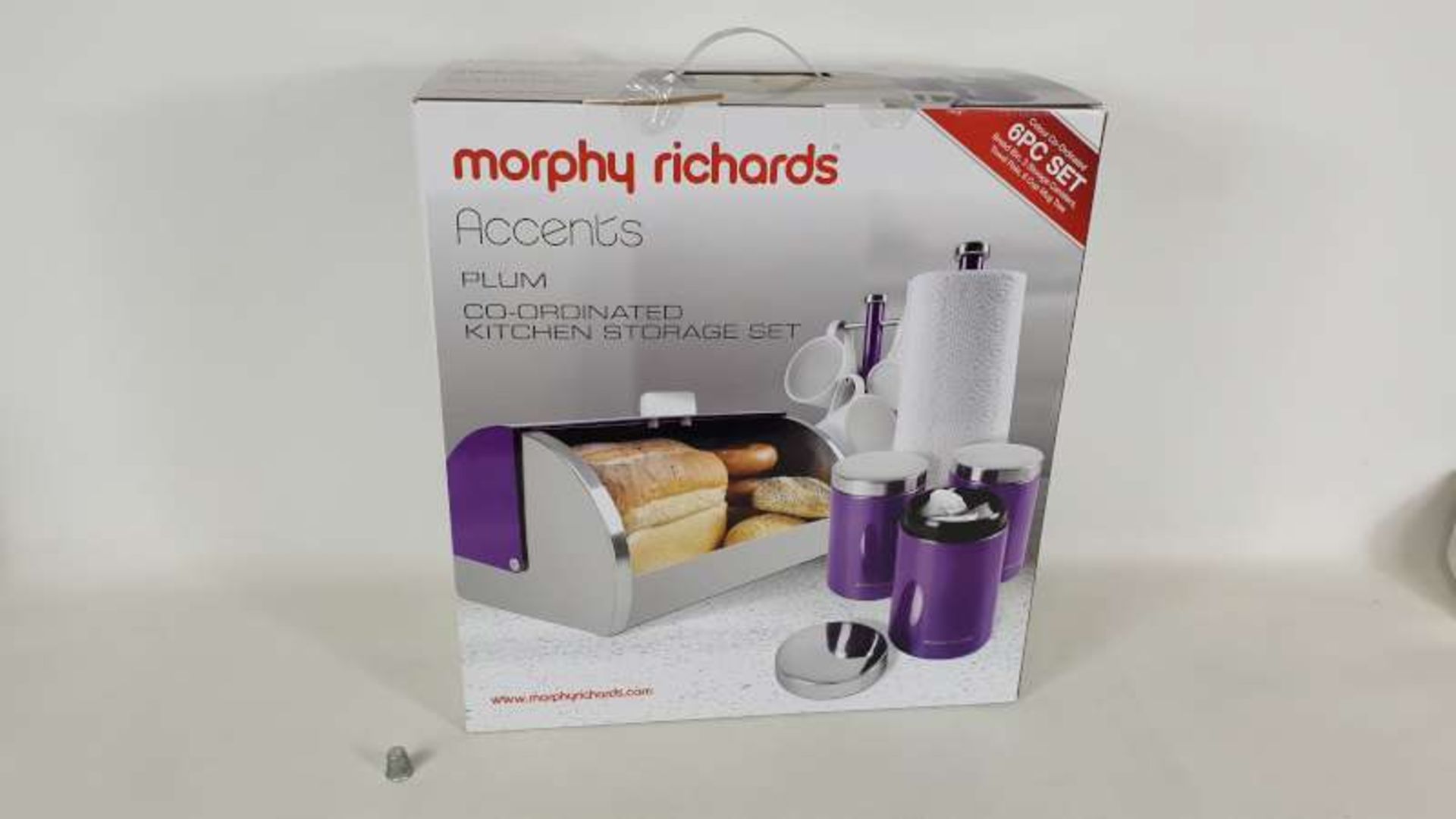5 X BRAND NEW BOXED MORPHY RICHARDS PLUM COLOURED ACCENTS CO ORDINATED KITCHEN STORAGE SETS