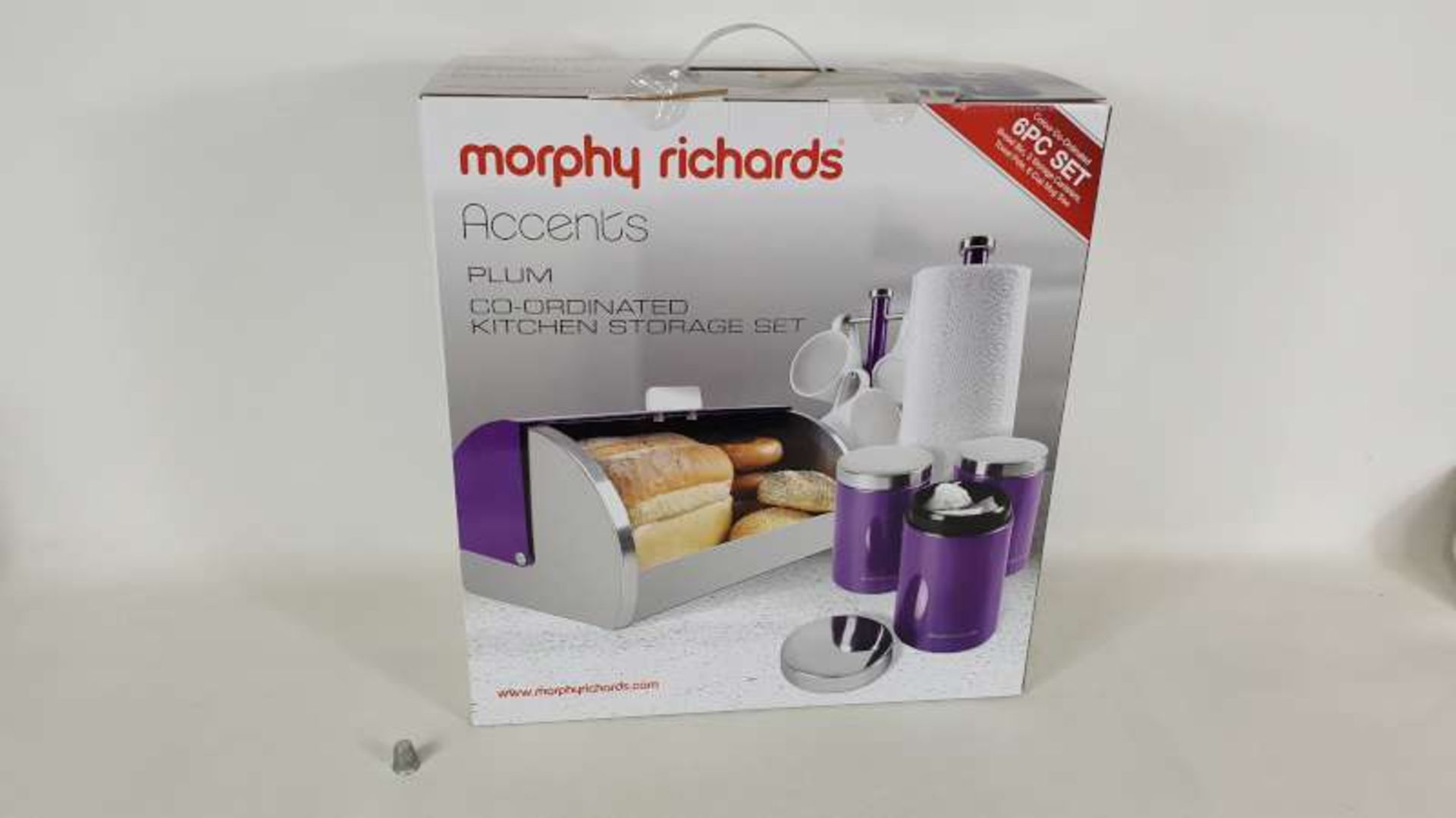 5 X BRAND NEW BOXED MORPHY RICHARDS PLUM COLOURED ACCENTS CO ORDINATED KITCHEN STORAGE SETS