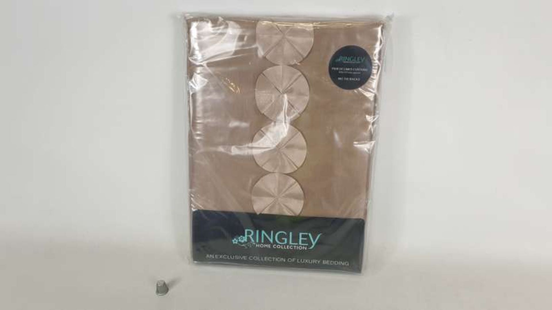 18 X BRAND NEW PAIRS OF RINGLEY CURTAINS WITH TIE BACKS SIZE 168 X 137 CM IN 2 BOXES