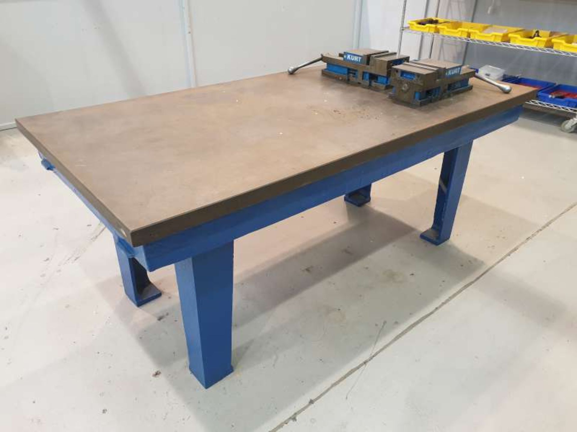 STEEL LAYOUT TABLE APPROX 6' X 3'