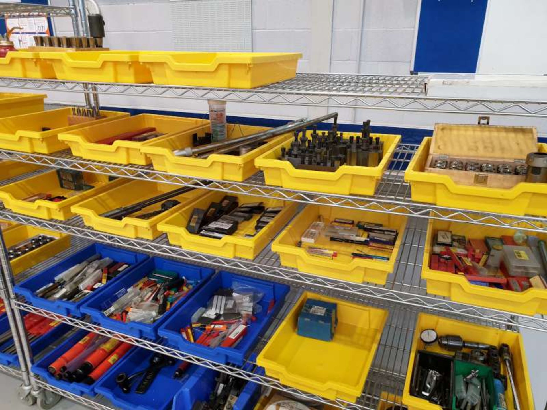 5 TRAYS (TRAYS NOT INCLUDED) CONTAINING VARIOUS MACHINE SPARES & CONSUMABLES