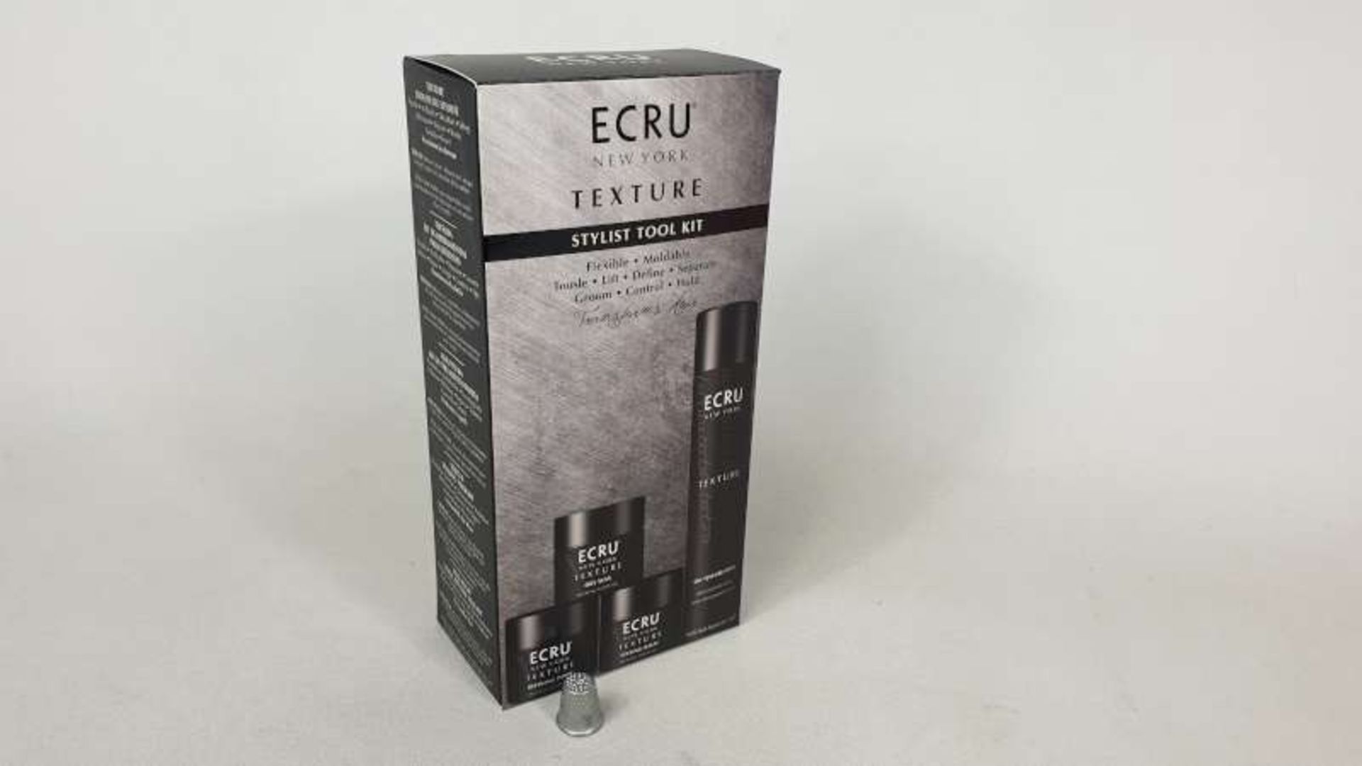 36 X BRAND NEW ECRU NEW YORK TEXTURE STYLIST TOOL KIT, EACH KIT CONTAINS 50ML DRY WAX, 50ML DEFINING