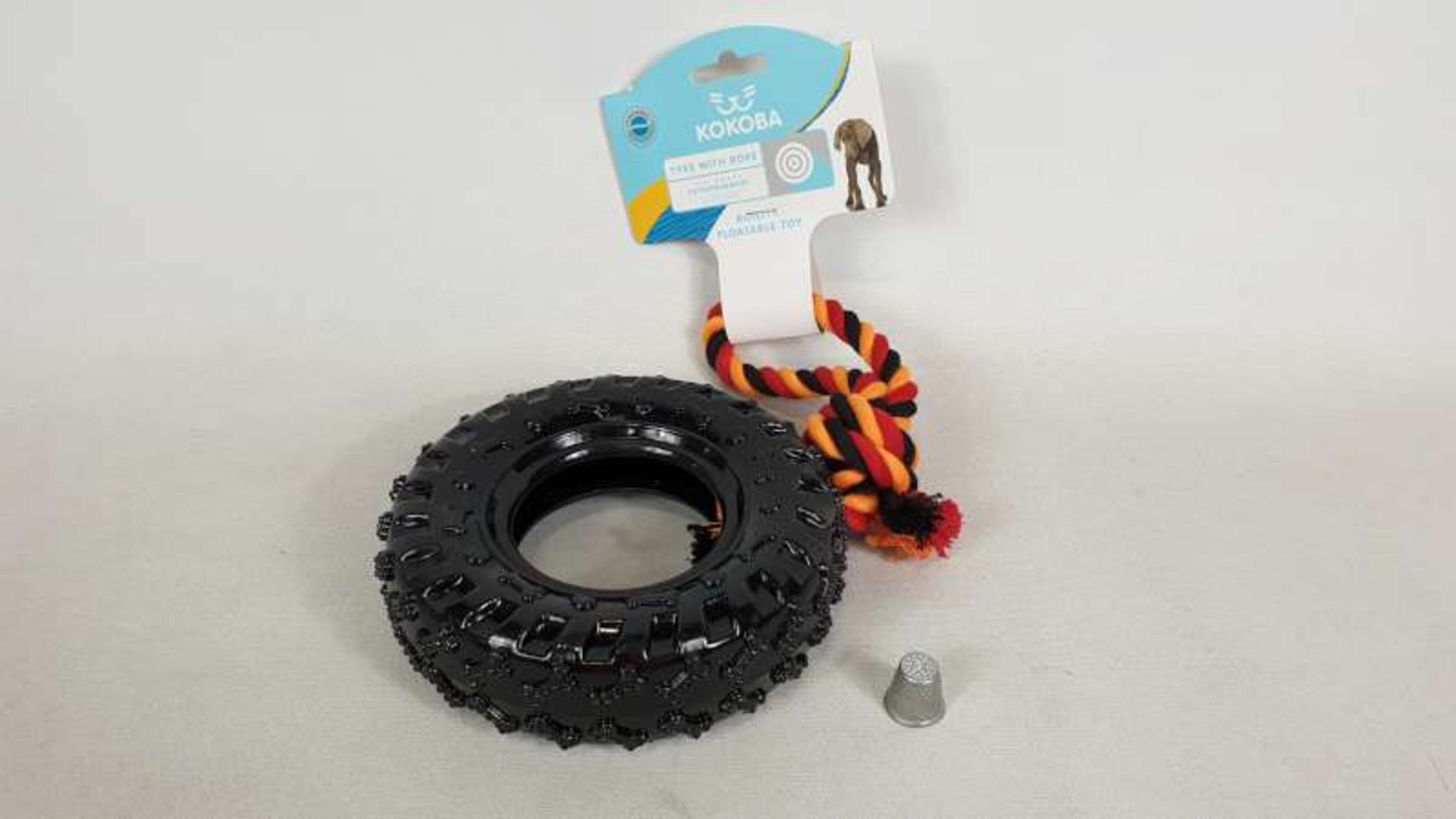 60 X KOKOBA TYRE WITH ROPE AGILITY FLOTABLE PET TOY IN 1 BOX