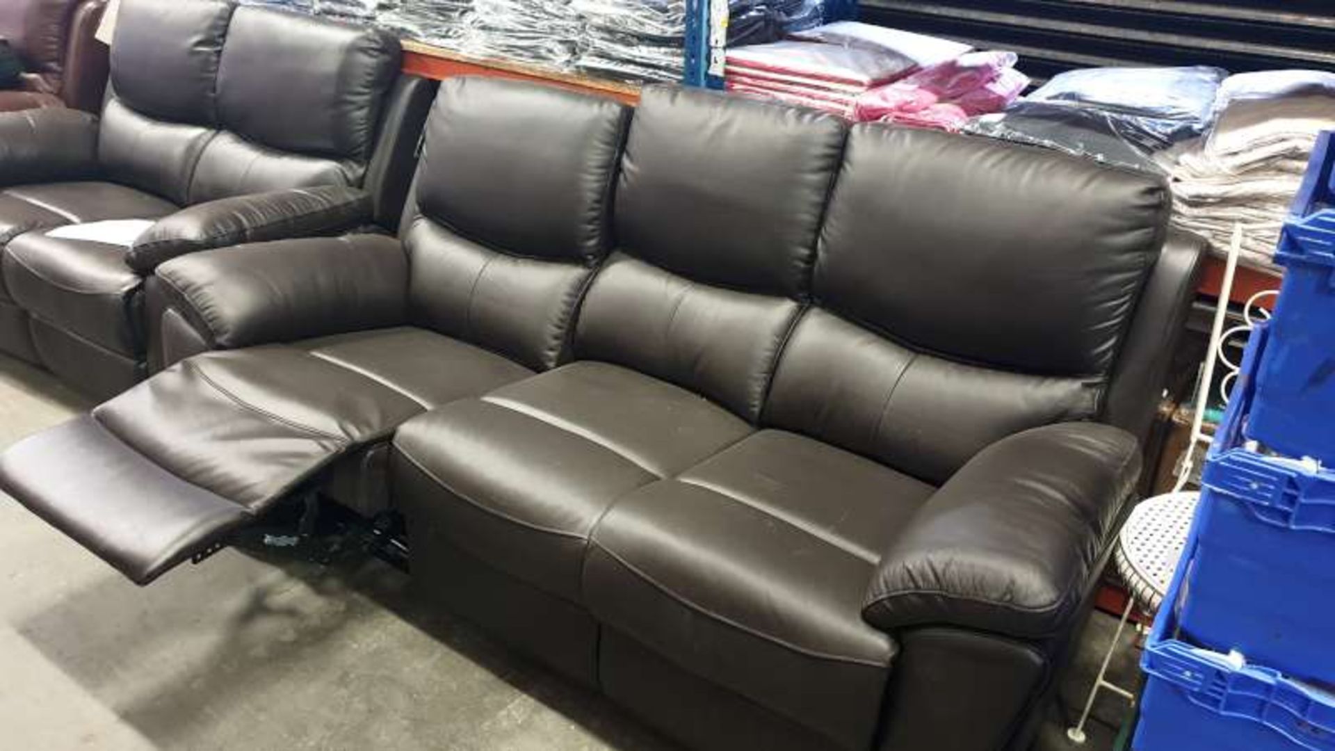 BRAND NEW BOXED LEATHER AREZZO 3 SEATER RECLINER CHOCOLATE COLOURED SOFA