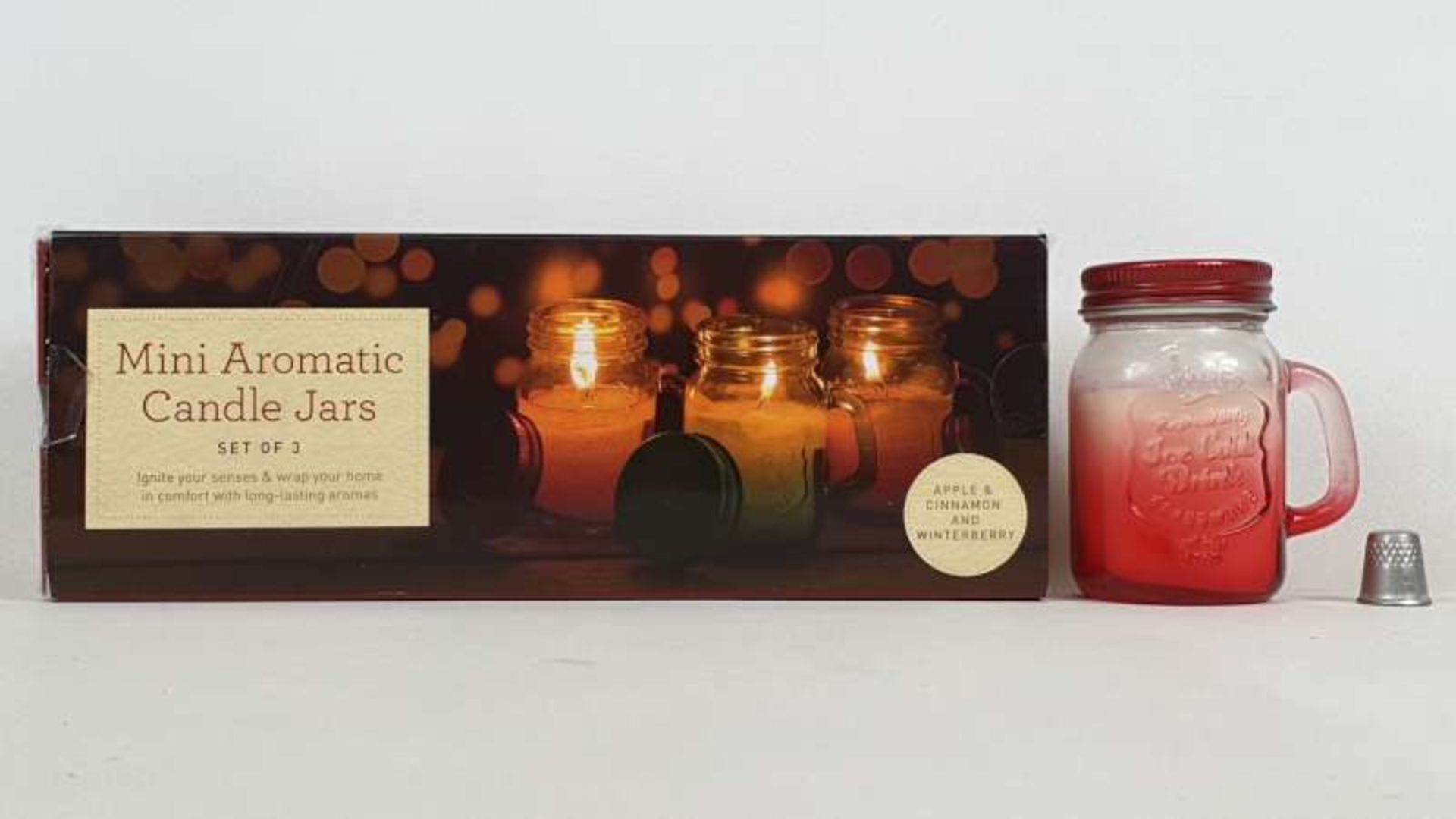 48 X SETS OF 3 MINI AROMATIC CANDLES JARS IN 4 BOXES