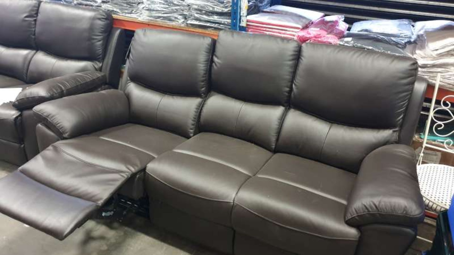 BRAND NEW BOXED LEATHER AREZZO 3 SEATER RECLINER CHOCOLATE COLOURED SOFA