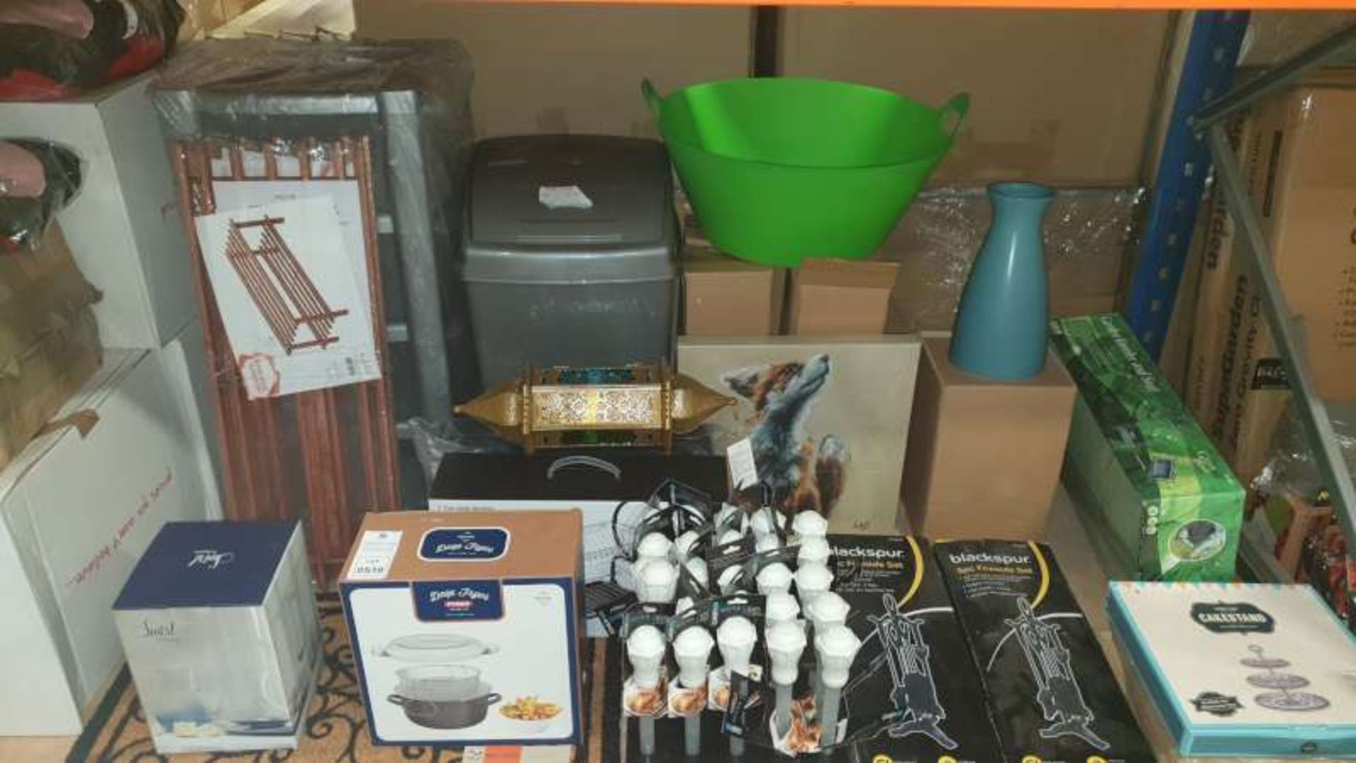 MIXED LOT CONTAINING BLACK SPUR 5 PIECE FIRESIDE SETS, GARDEN KNEELER AND SEAT, LANTERN, PYREX