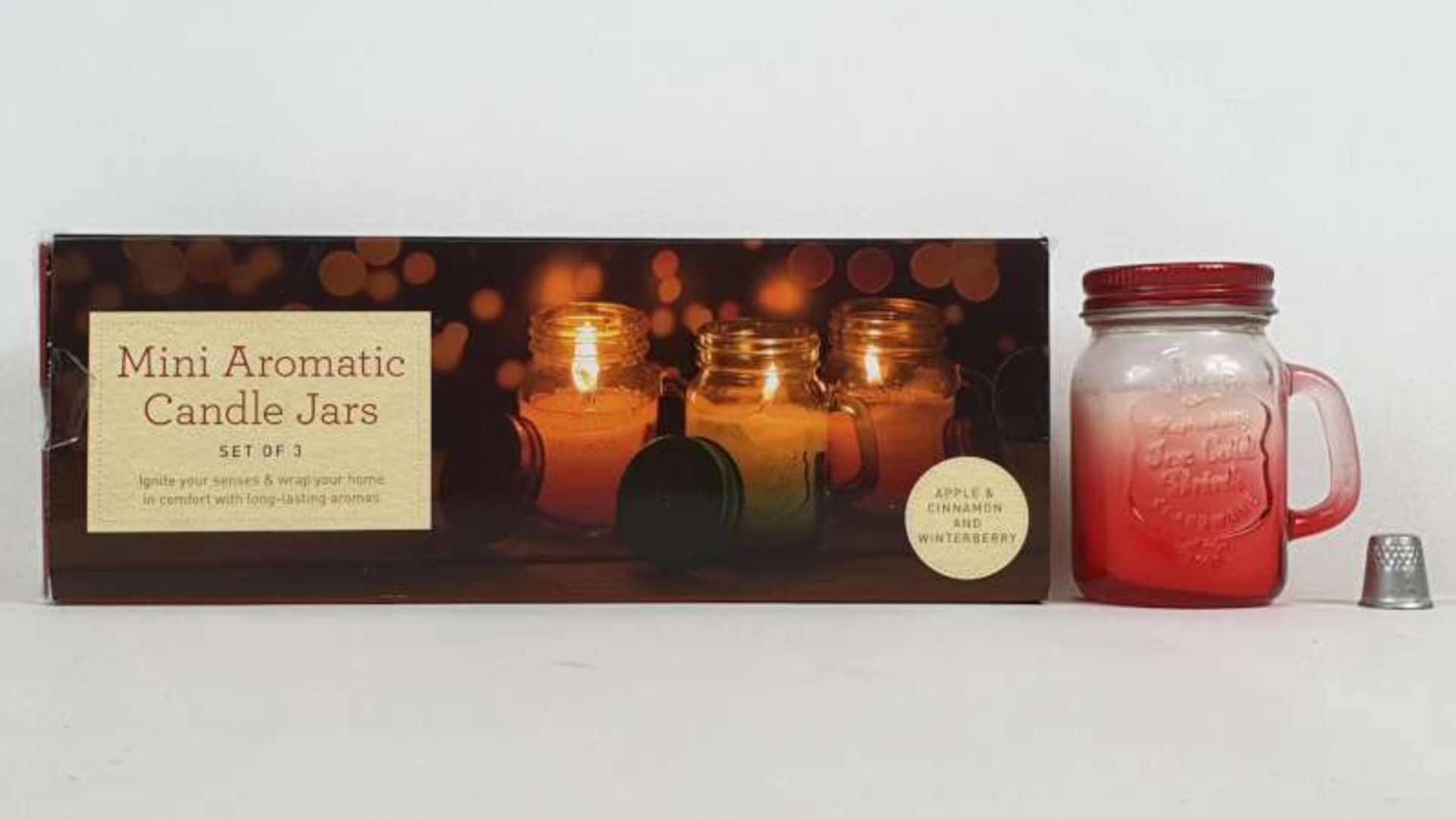 48 X SETS OF 3 MINI AROMATIC CANDLES JARS IN 4 BOXES