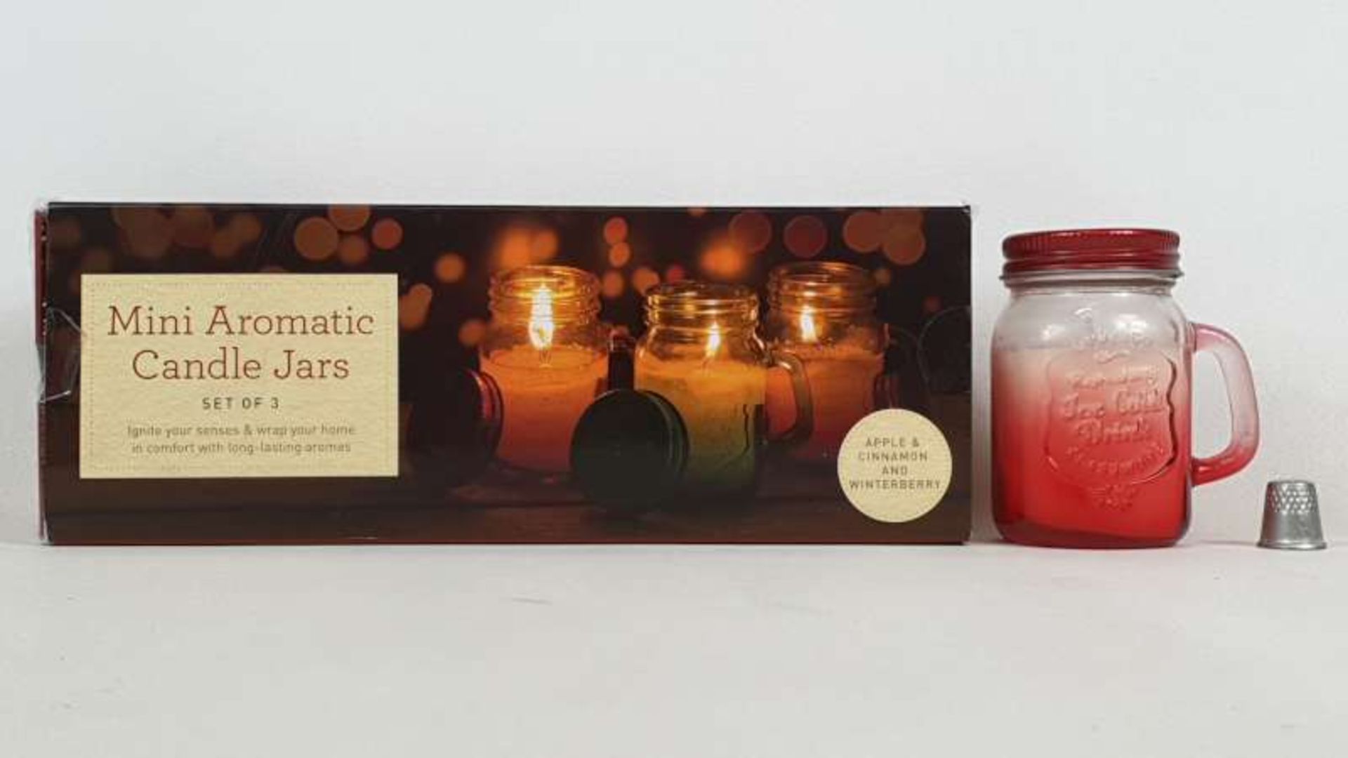 48 X SETS OF 3 MINI AROMATIC CANDLES JARS IN 4 BOXES