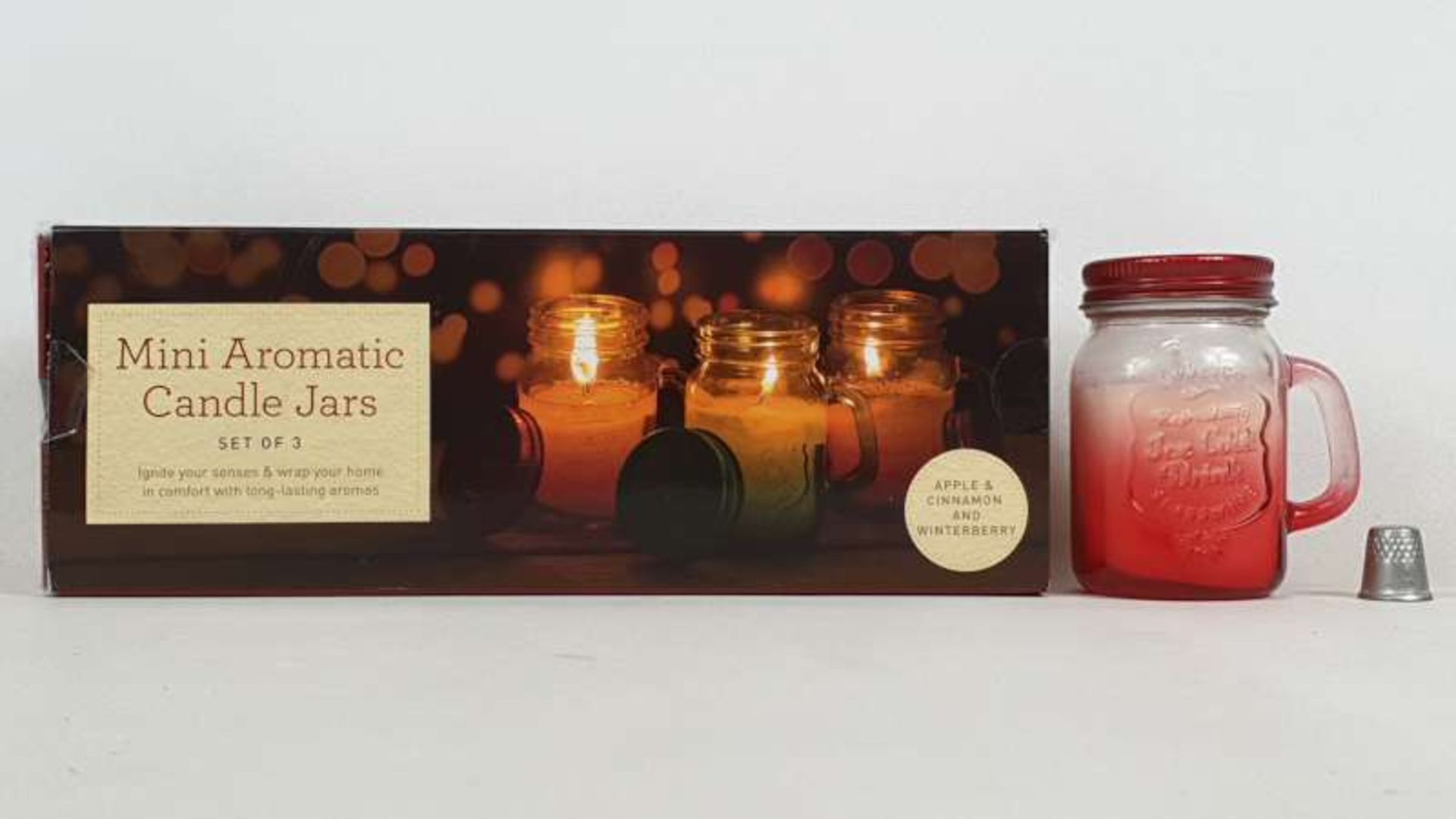 48 X SETS OF 3 MINI AROMATIC CANDLES JARS IN 4 BOXES