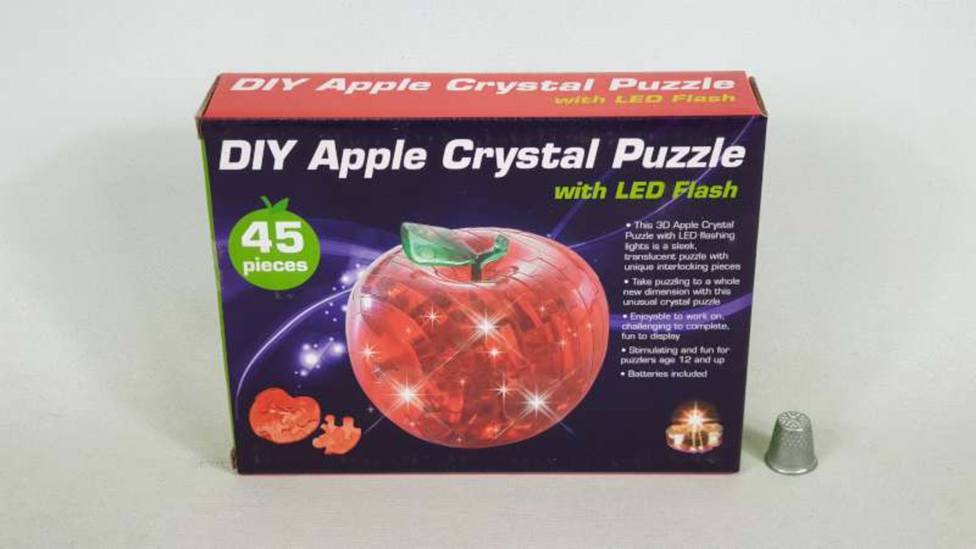 120 X DIY APPLE CRYSTAL PUZZLE WITH LED FLASH IN 2 BOXES