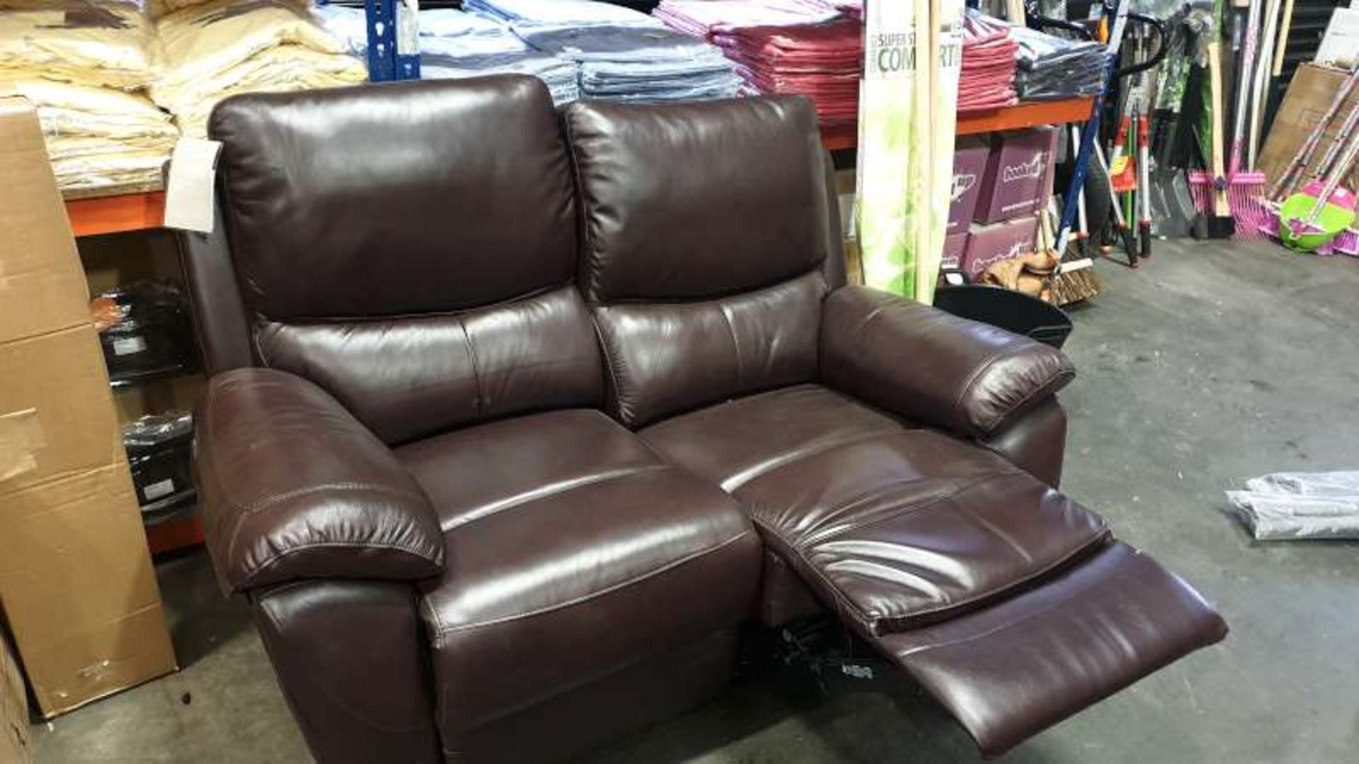 BRAND NEW BOXED LEATHER BENTLEY 2 SEATER RECLINER CHESTNUT COLOURED SOFA