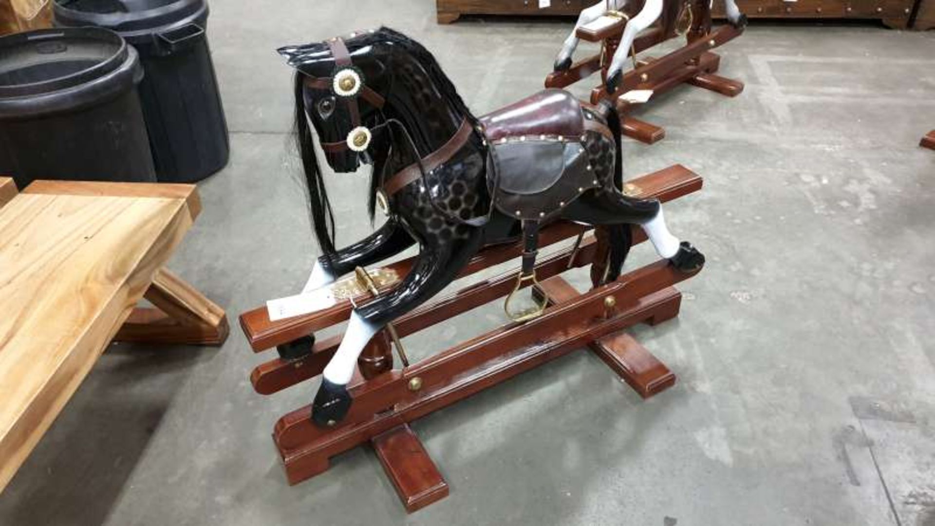 BRAND NEW SOLID TEAK WOODEN ROCKING HORSE 110 X 45 X 90CM APPROX RRP £695