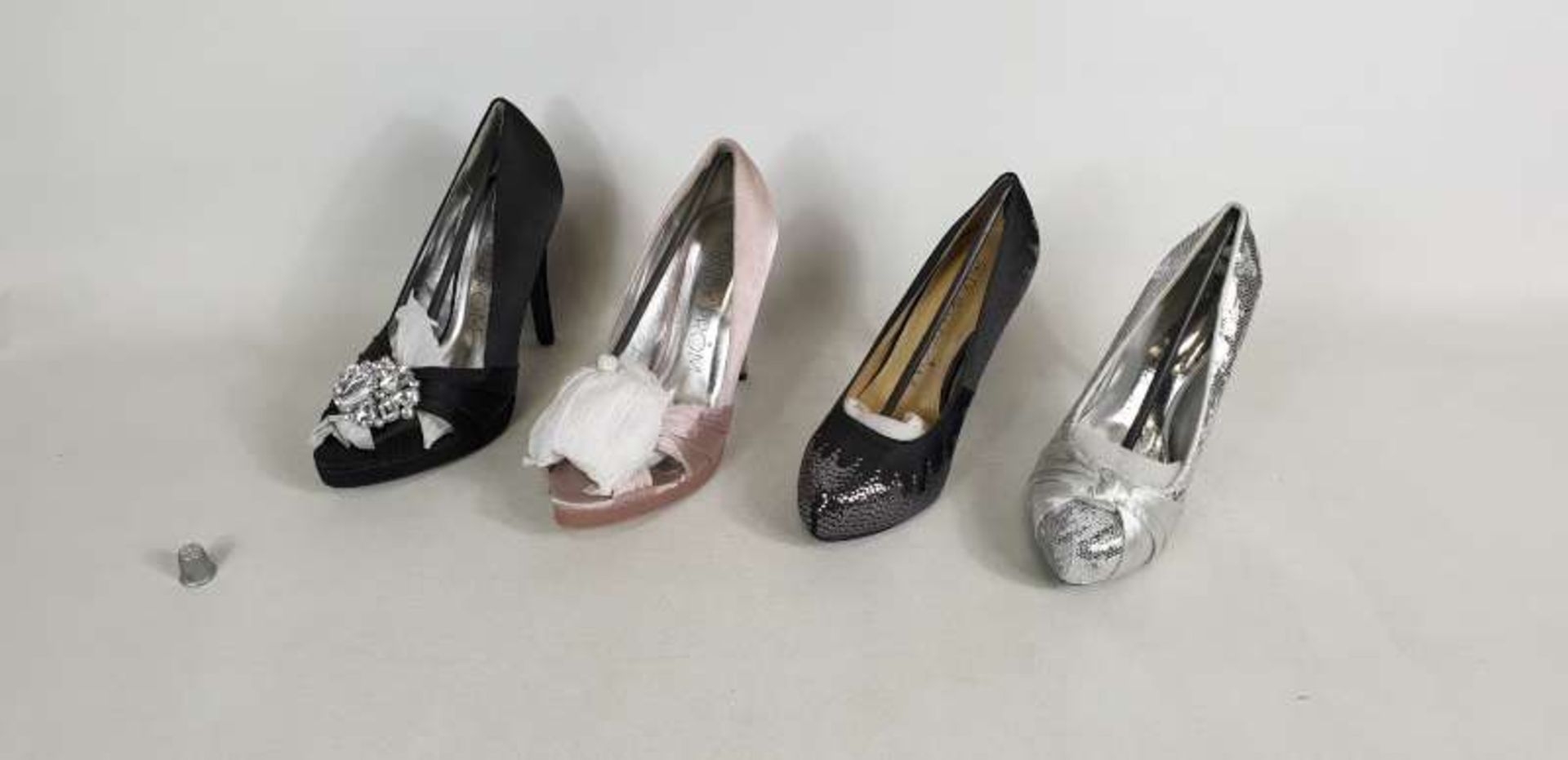 36 X RUBY PROM SHOES IN VARIOUS SIZES AND COLOURS