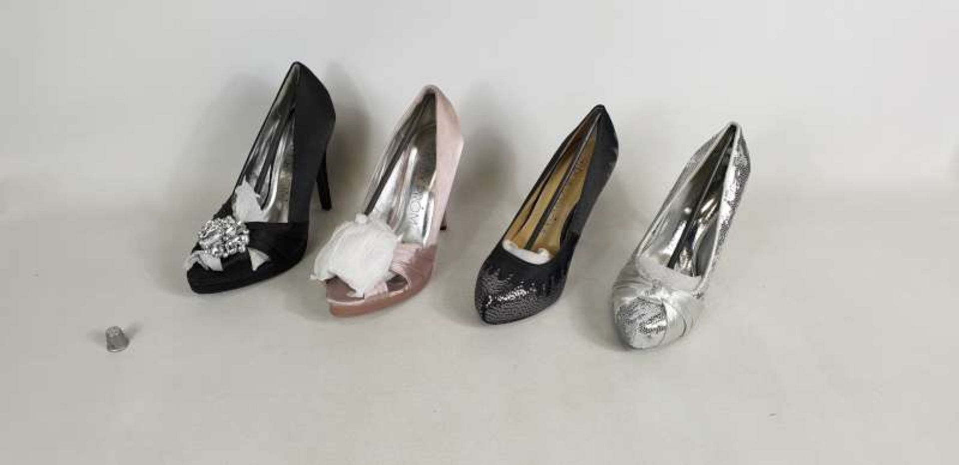 36 X RUBY PROM SHOES IN VARIOUS SIZES AND COLOURS