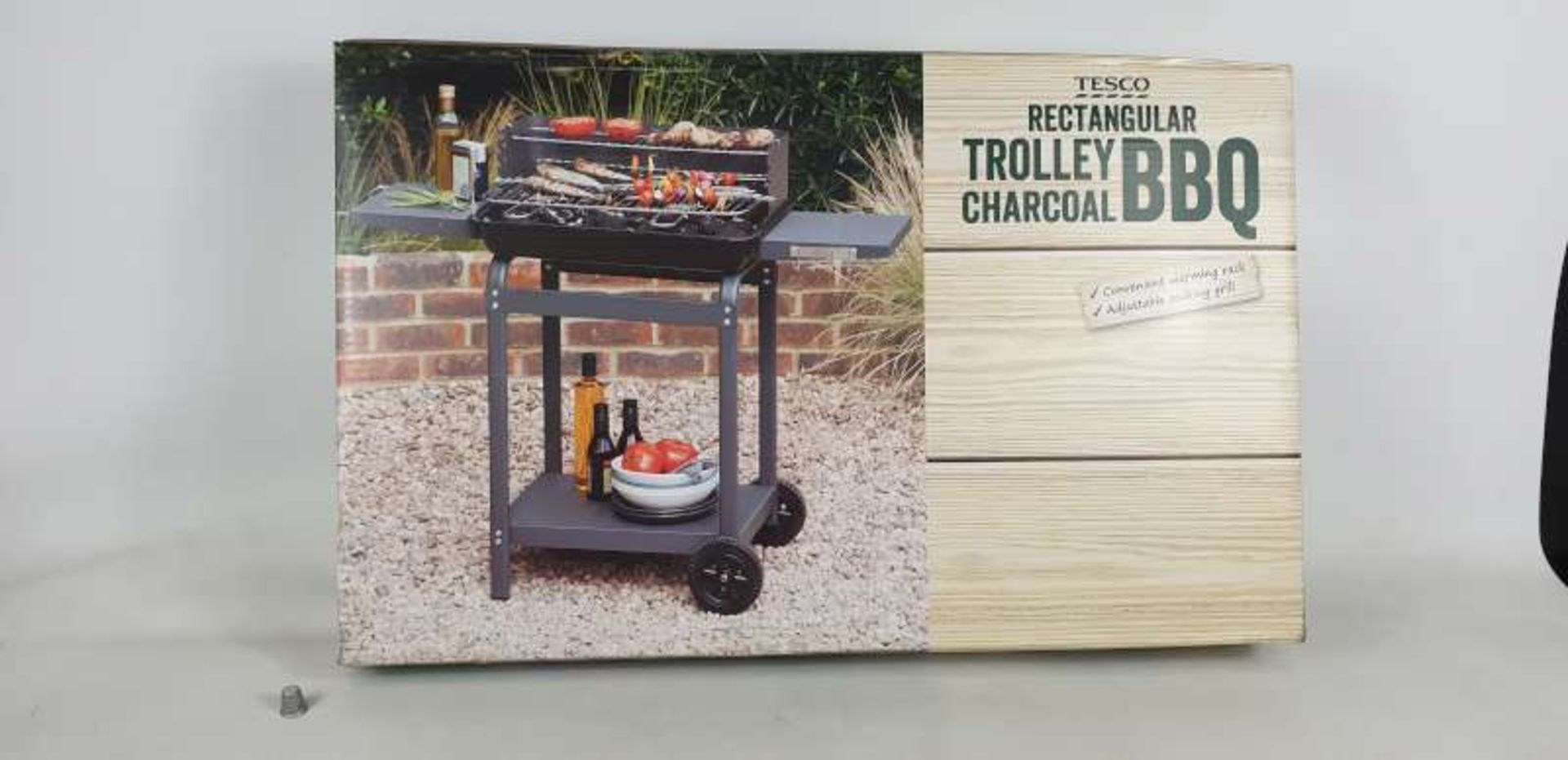 6 X BRAND NEW BOXED RECTANGULAR TROLLEY CHARCOAL BBQ