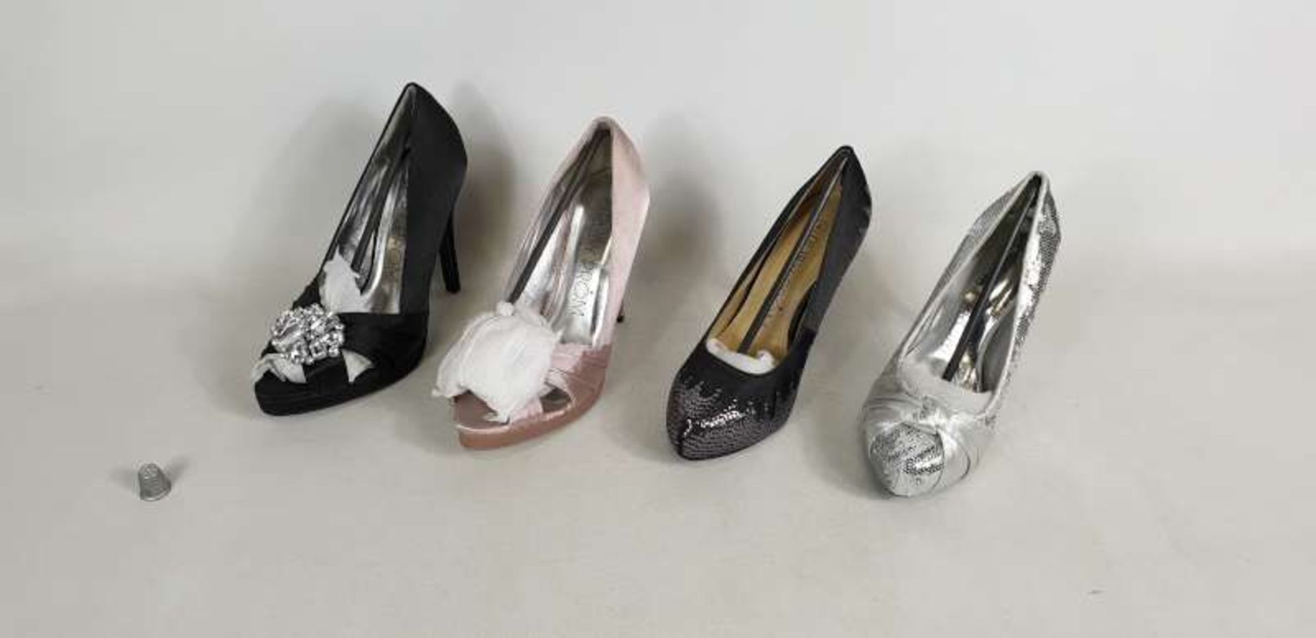 36 X RUBY PROM SHOES IN VARIOUS SIZES AND COLOURS