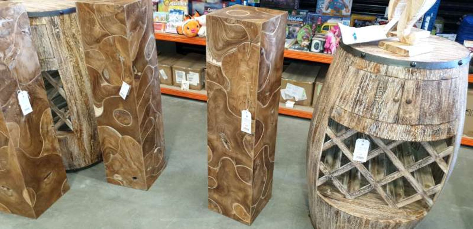 BRAND NEW TEAK ROOT WOODEN PEDESTAL SIZE 30 X 30 X 120 CM RRP £495