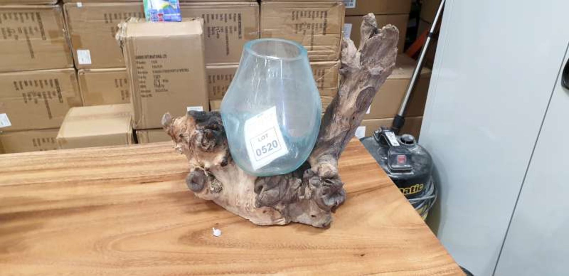 BRAND NEW SOLID TEAK ROOT VASE SCULPTURE RRP £195