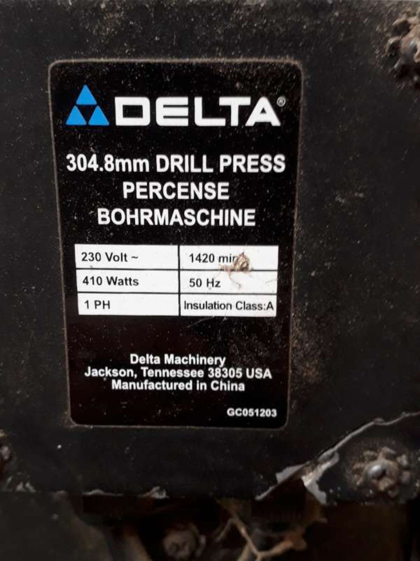 1 X DELTA 304.8 MM DRILL PRESS, 230 VOLT ,1PH - Image 2 of 2