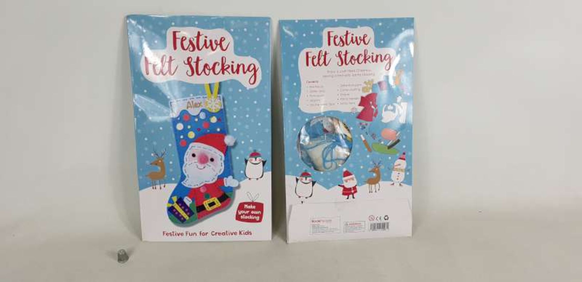 240 X MAKE YOUR OWN FESTIVE FELT CHRISTMAS STOCKINGS IN 10 BOXES