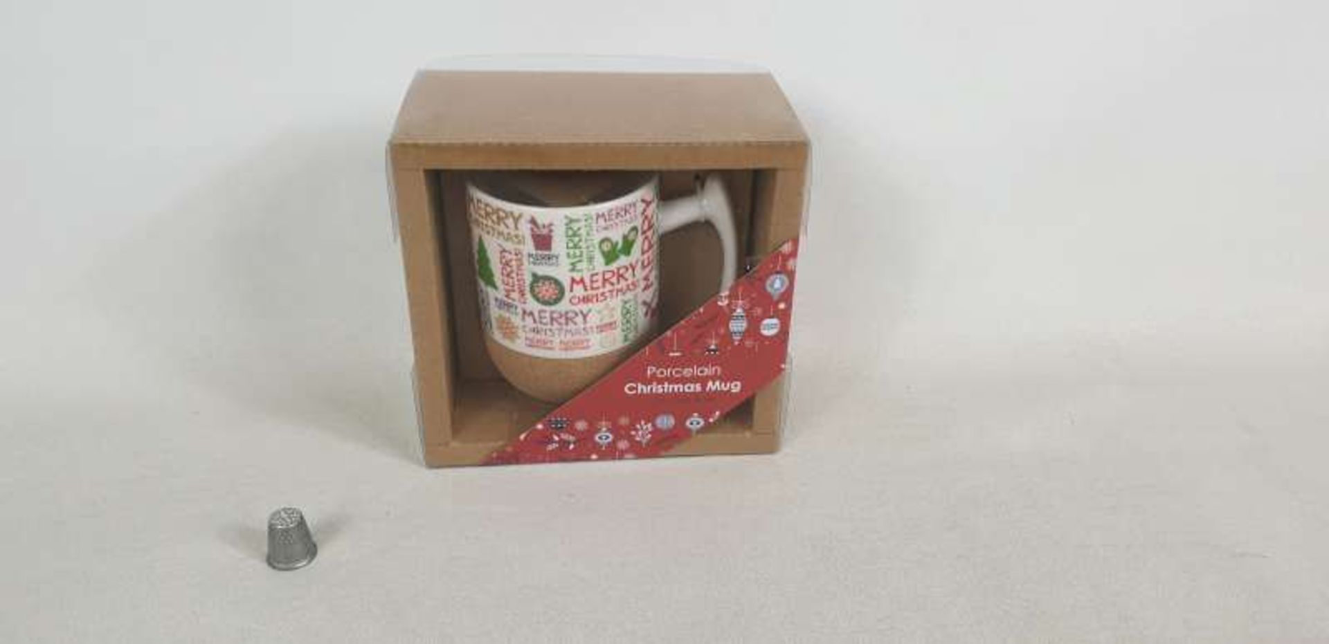 144 X PORCELAIN CHRISTMAS MUGS IN 6 BOXES