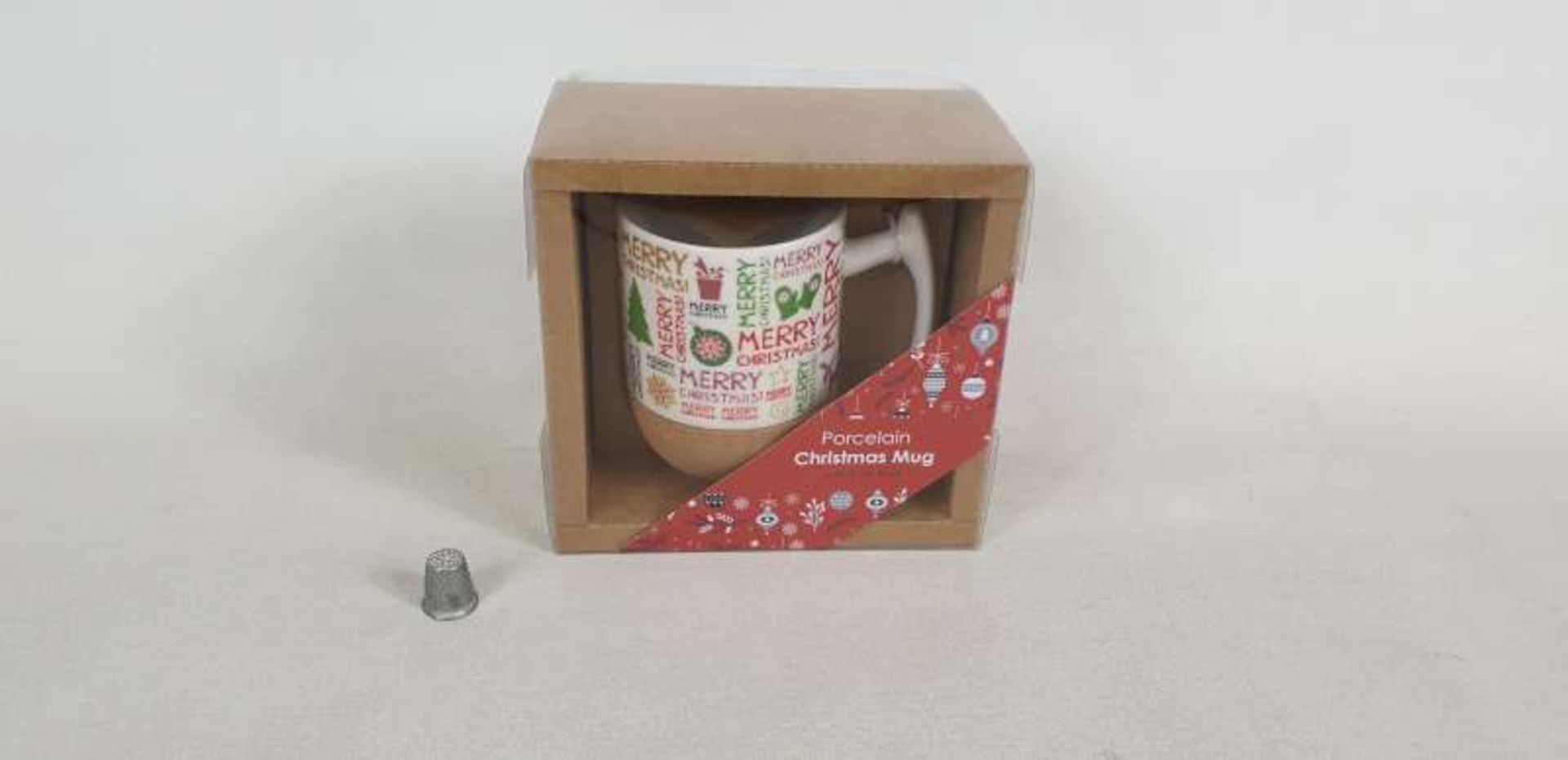 144 X PORCELAIN CHRISTMAS MUGS IN 6 BOXES