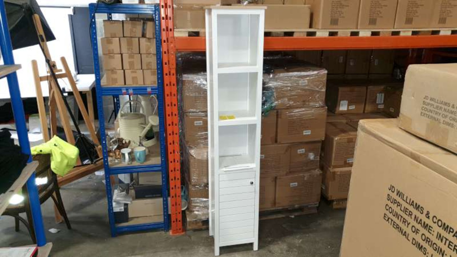 3 X BRAND NEW BOXED WHITE HAVEN TALL CUPBOARD SIZE W35 CM X D30 CM X H117 CM