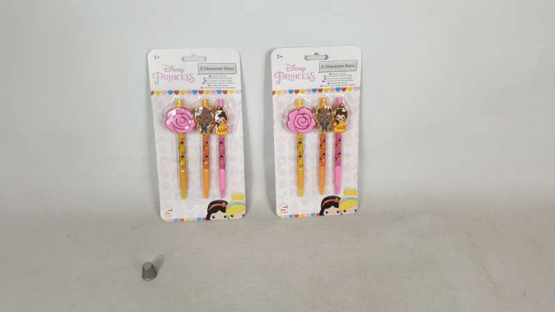 144 X SETS OF 3 EMOJI PRINCESS PENS WITH TOPPERS IN 2 BOXES