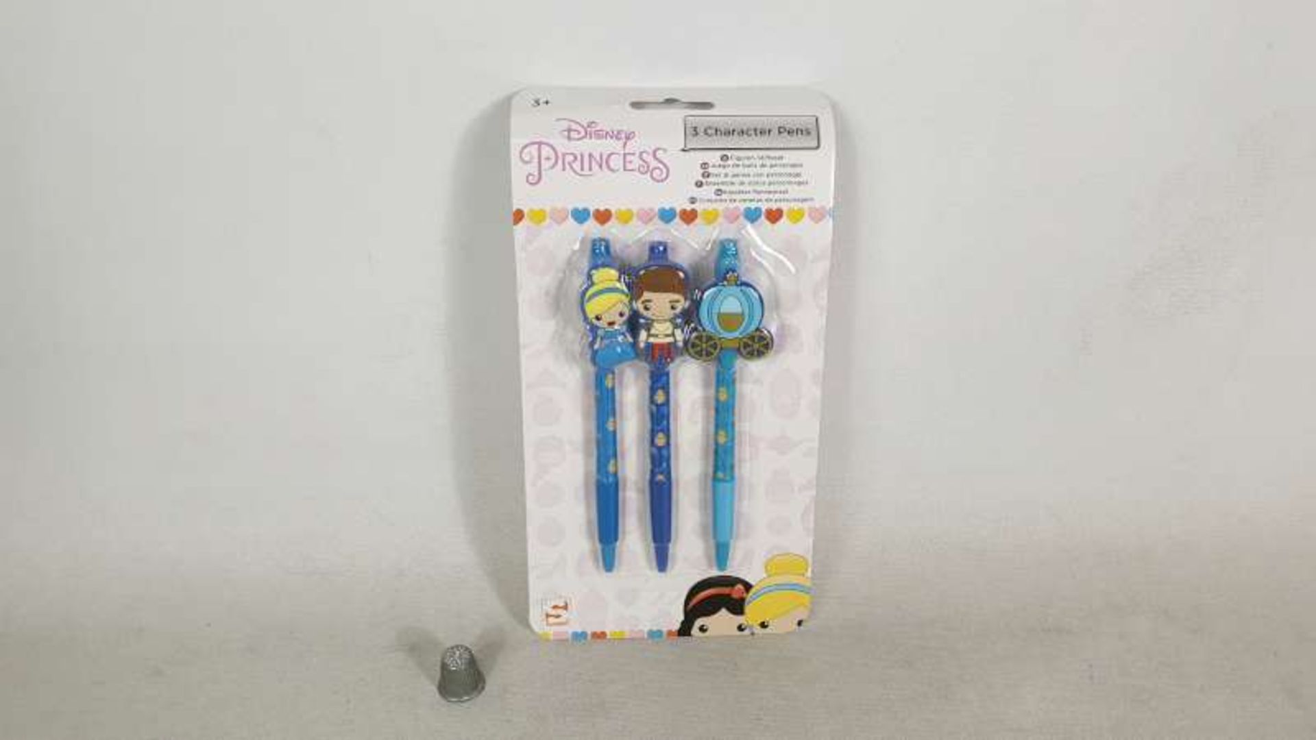 144 X BRAND NEW PACKS OF 3 DISNEY PRINCESS EMOJI PENS WITH TOPPERS IN 2 BOXES