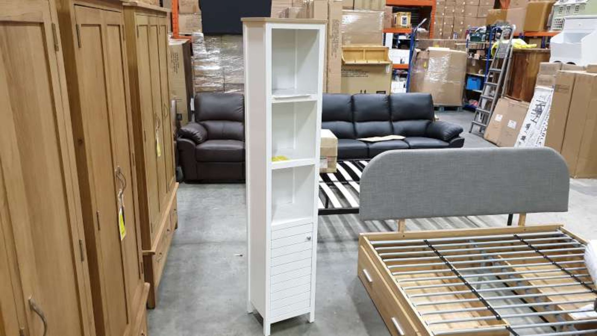 3 X BRAND NEW BOXED WHITEHAVEN TALL CUPBOARD SIZE W35 CM X DEPTH30 CM X HEIGHT 177 CM