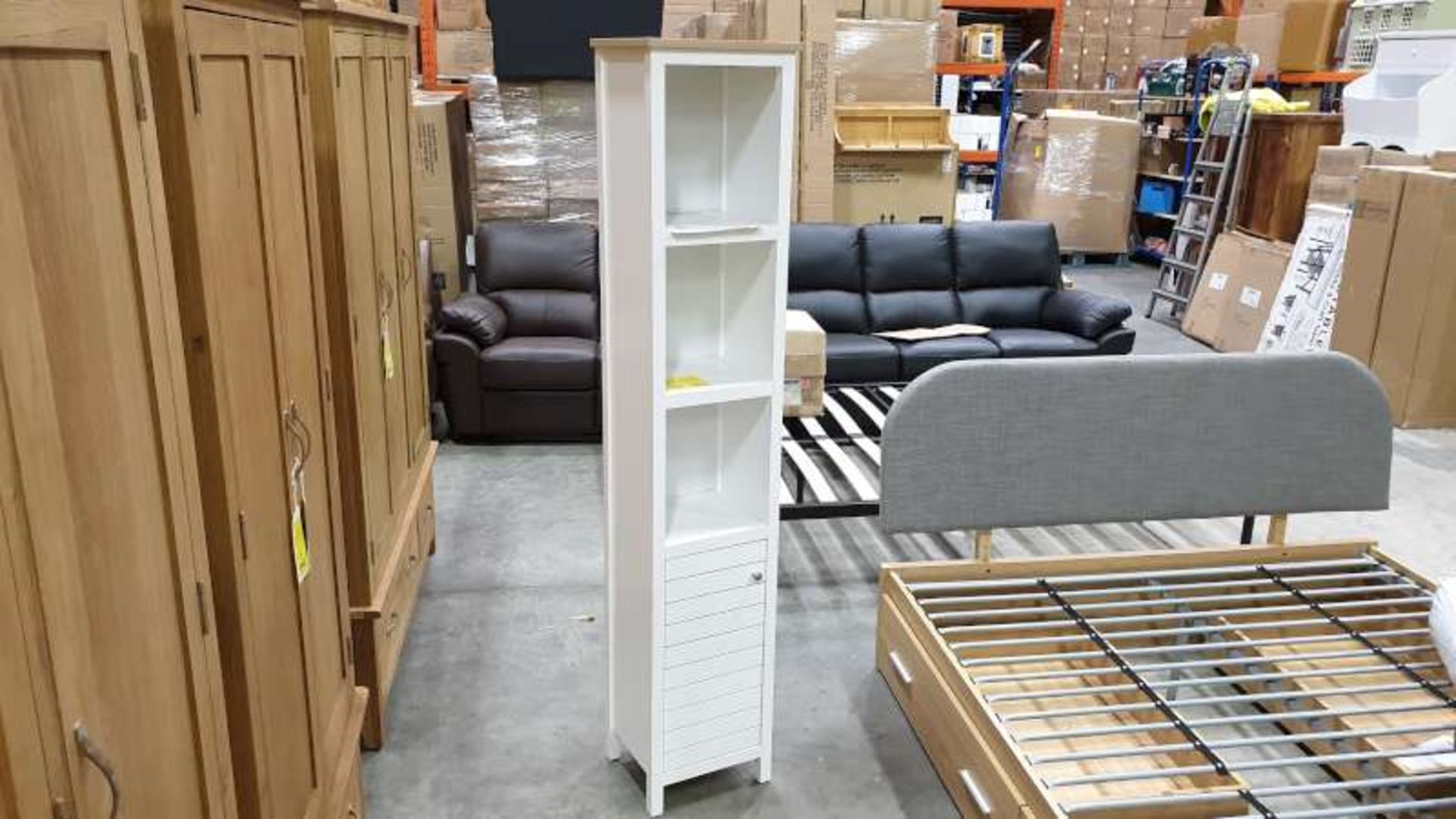 3 X BRAND NEW BOXED WHITEHAVEN TALL CUPBOARD SIZE W35 CM X DEPTH30 CM X HEIGHT 177 CM