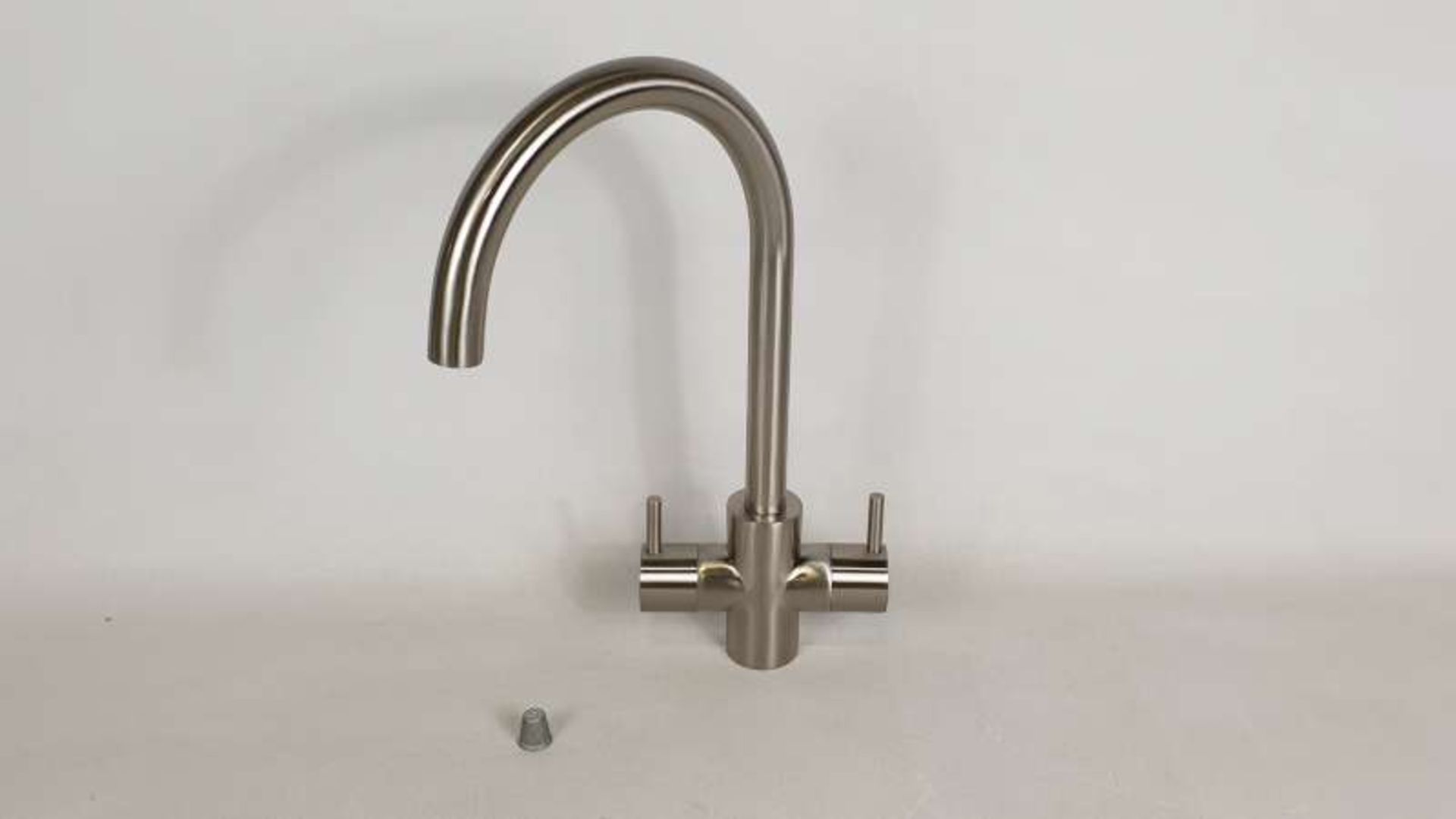 4 X SHANNON MONOBLOC BRUSHED STAINLESS STEEL TAPS - 38CM HIGH (TP0788)