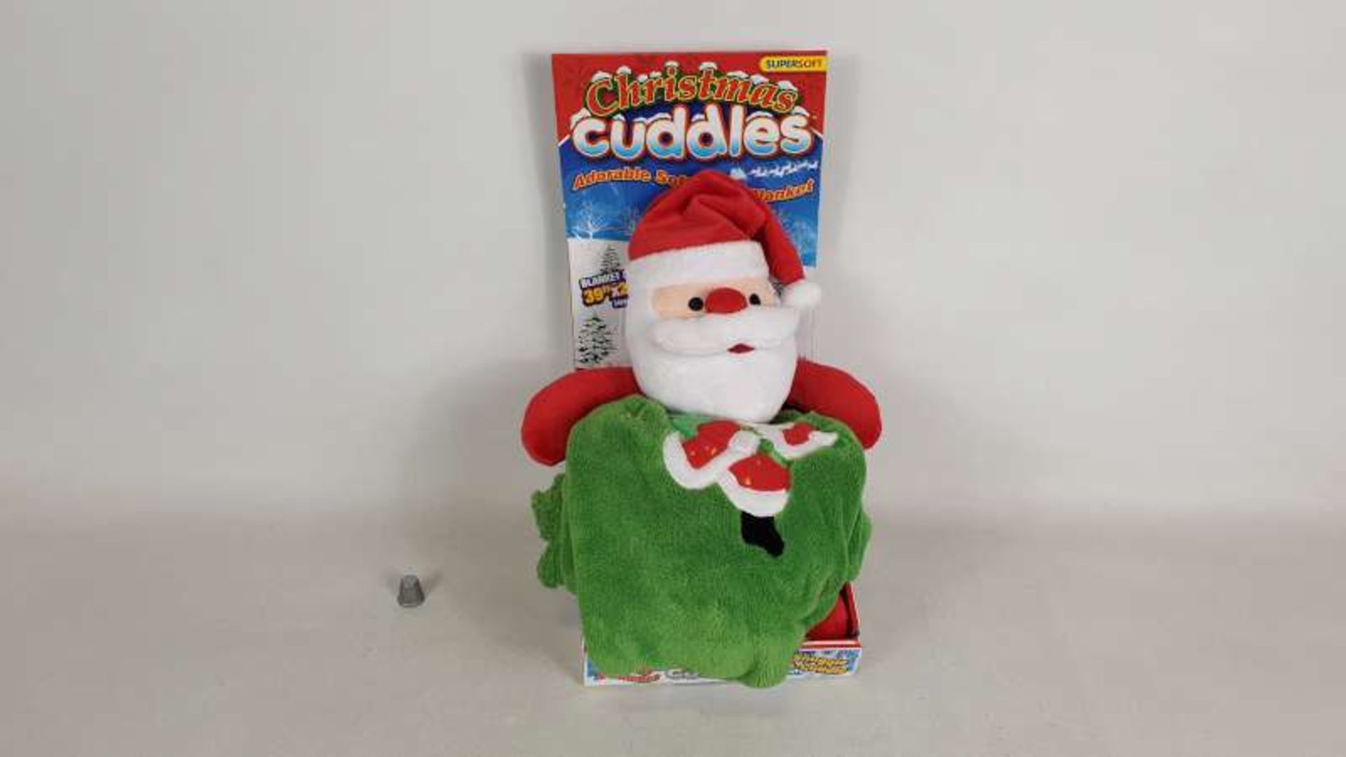20 X SANTA SOFT TOY AND BLANKET IN 1 BOX