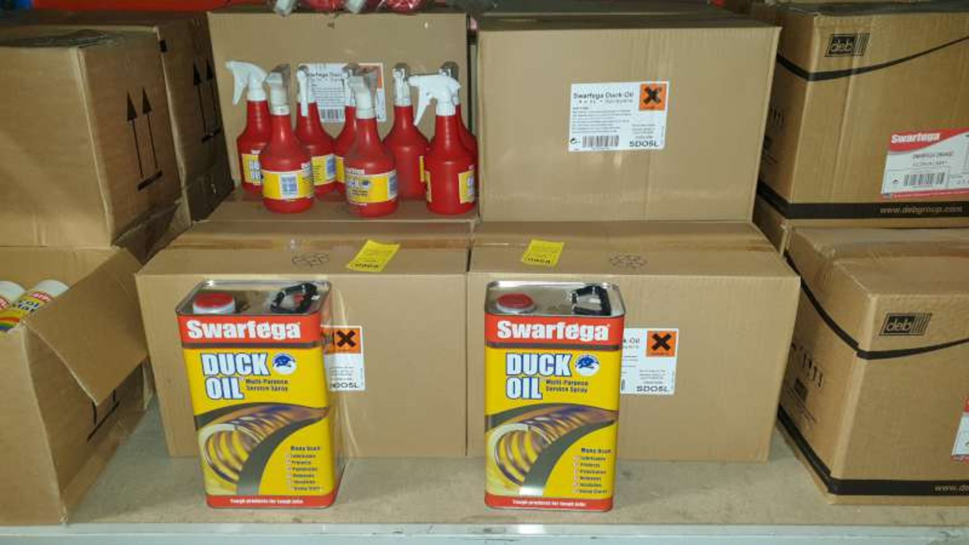 20 X SWARFEGA 5L DUCK OIL MULTI PURPOSE SERVICE SPRAY IN 5 BOXES