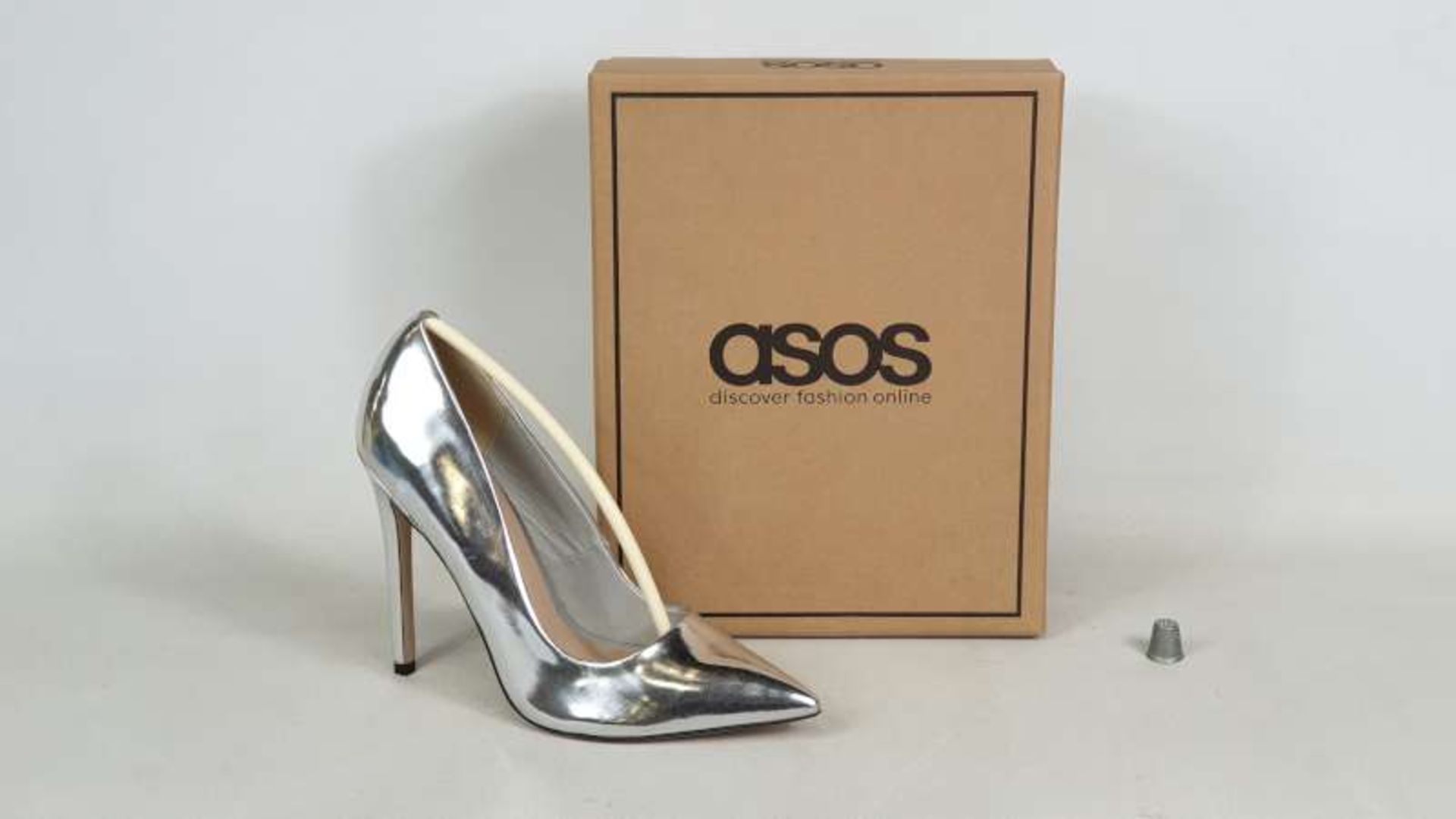 22 X BRAND NEW ASOS PREMIERE SILVER POINTED HIGH HEEL SHOES IN VARIOUS SIZES