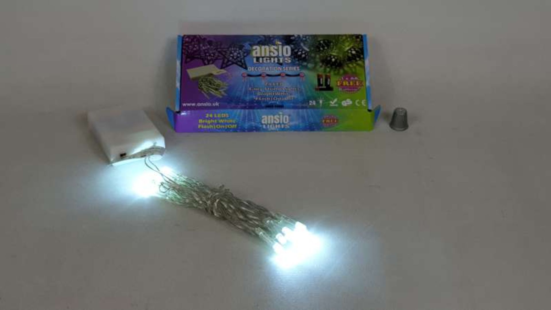 60 X BRAND NEW BOXED 24 LED WARM WHITE CHRISTMAS BATTERY OPERATED STRING FAIRY CHRISTMAS LIGHTS WITH