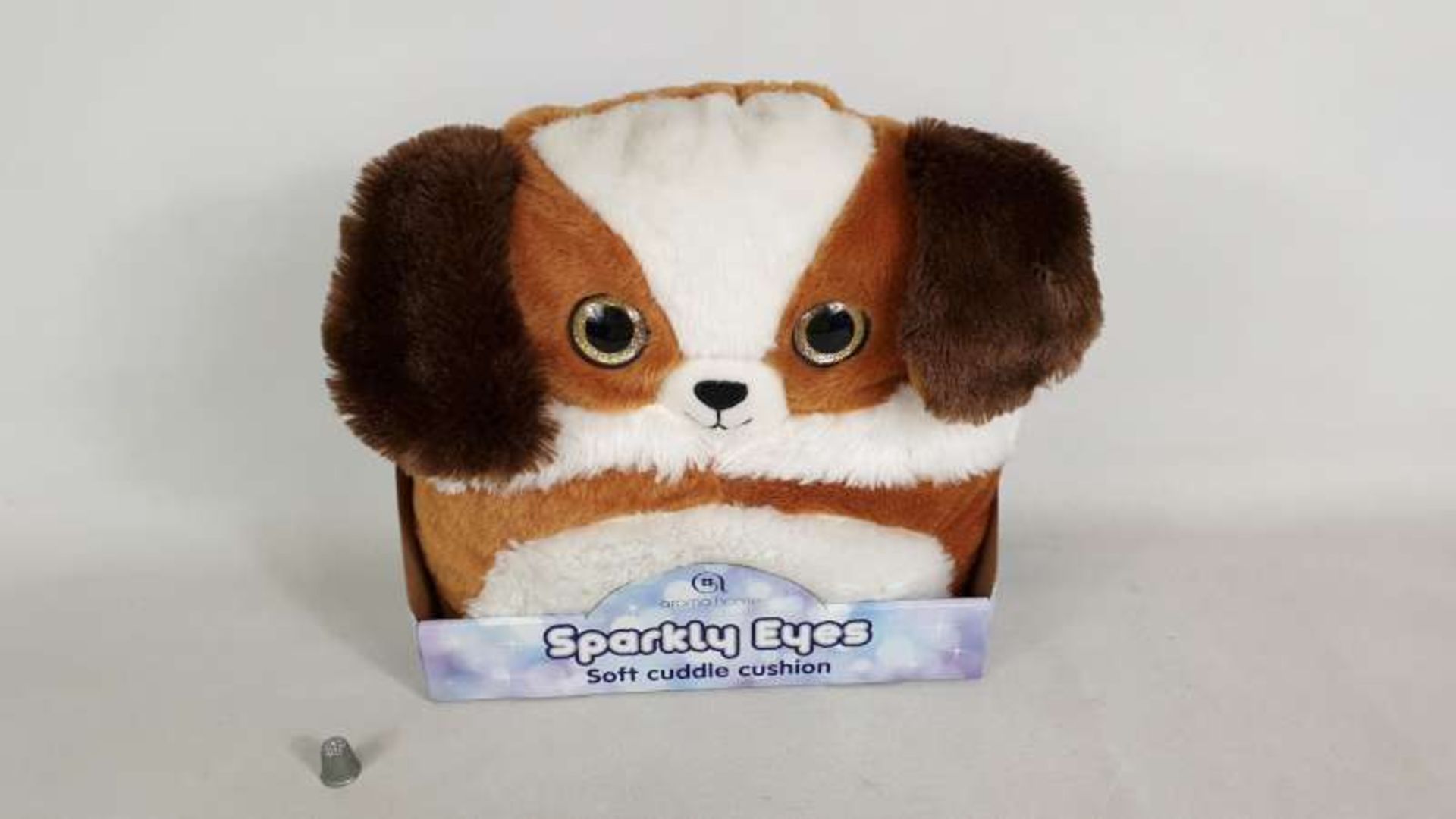 18 X BRAND NEW SPARKLY EYES DOG SOFT CUDDLE CUSHIONS IN 3 BOXES