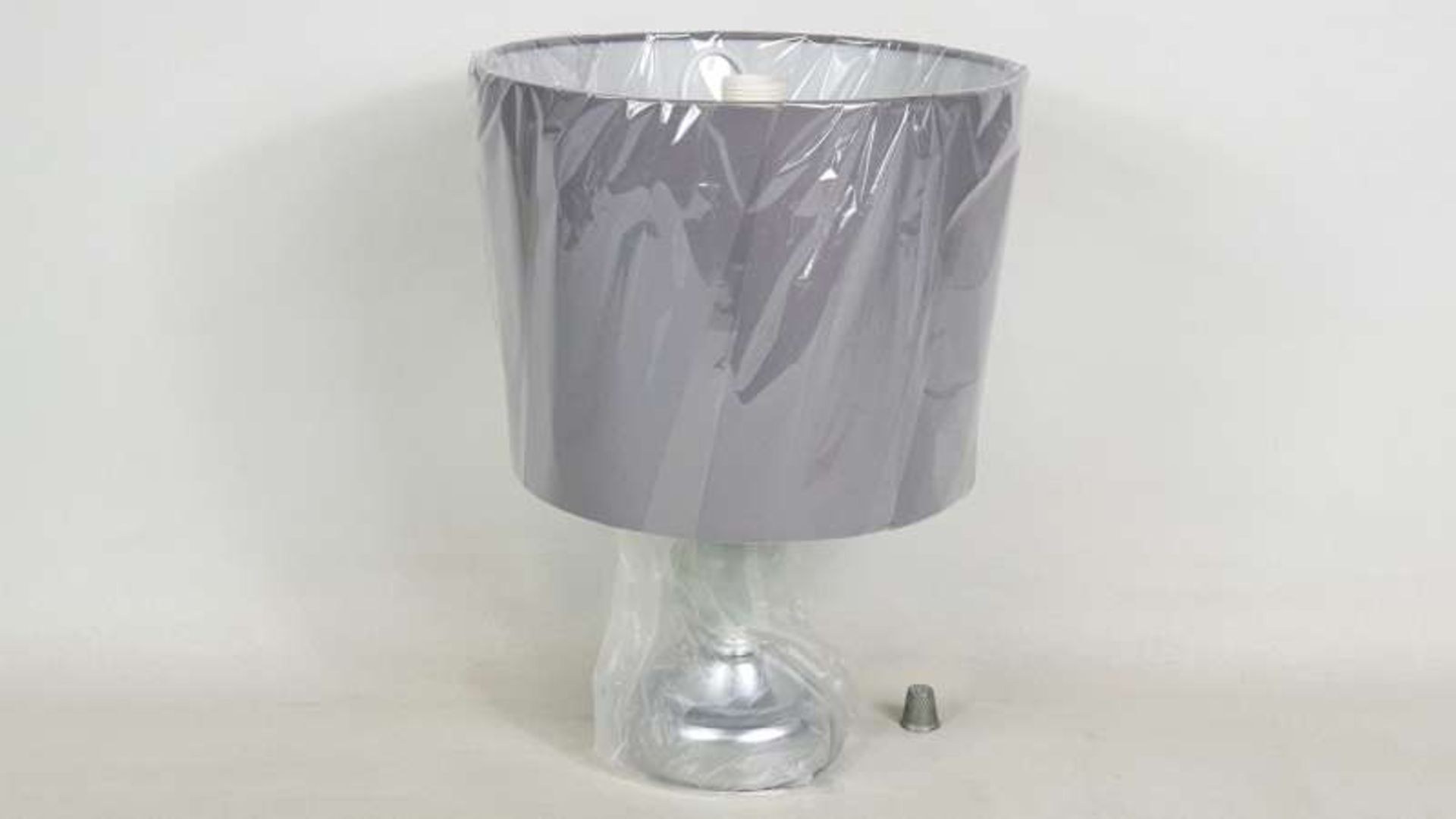 12 X BRAND NEW BOXED CRACKLE GLASS BALL TOUCH TABLE LAMPS WITH CHROME GREY SHADE IN 3 BOXES