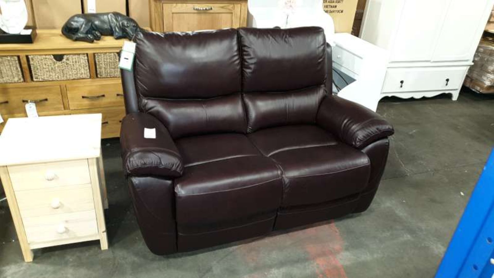 BRAND NEW 2 SEATER RECLINER LEATHER STYLE SOFA