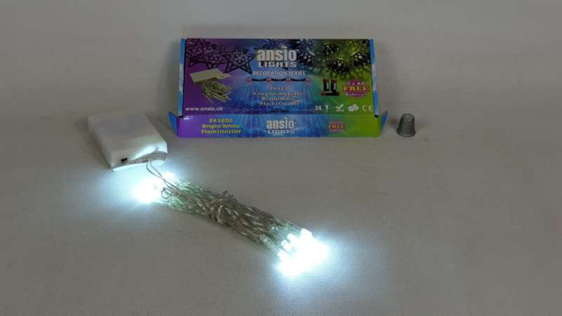 60 X BRAND NEW BOXED 24 LED COOL WHITE CHRISTMAS BATTERY OPERATED STRING FAIRY CHRISTMAS LIGHTS WITH